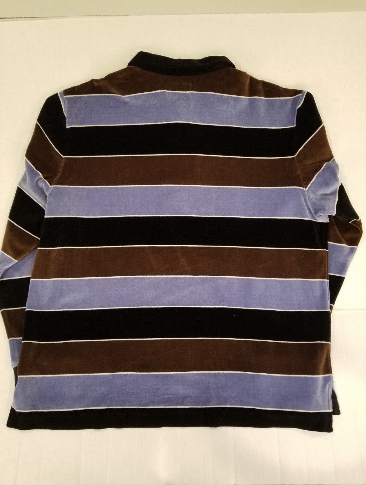 Todd Snyder Todd Snyder Wide Striped Velour Long Sleeve Polo Shirt XL Size US XL / EU 56 / 4 - 3 Thumbnail