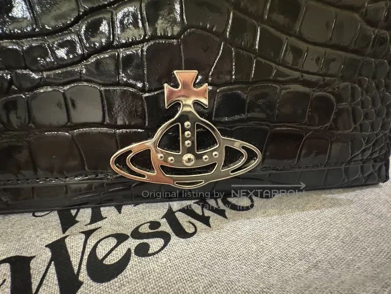 Vivienne Westwood Vivienne Westwood size os Hazel Black Crocodile Pattern Sin Size ONE SIZE - 3 Thumbnail