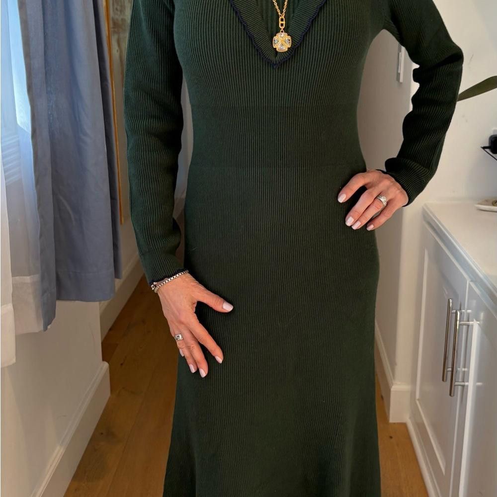 MOUSSY Moussy Knit Ribbed Long Sleeve Midi Green Dress Size Small Size S / US 4 / IT 40 - 5 Thumbnail