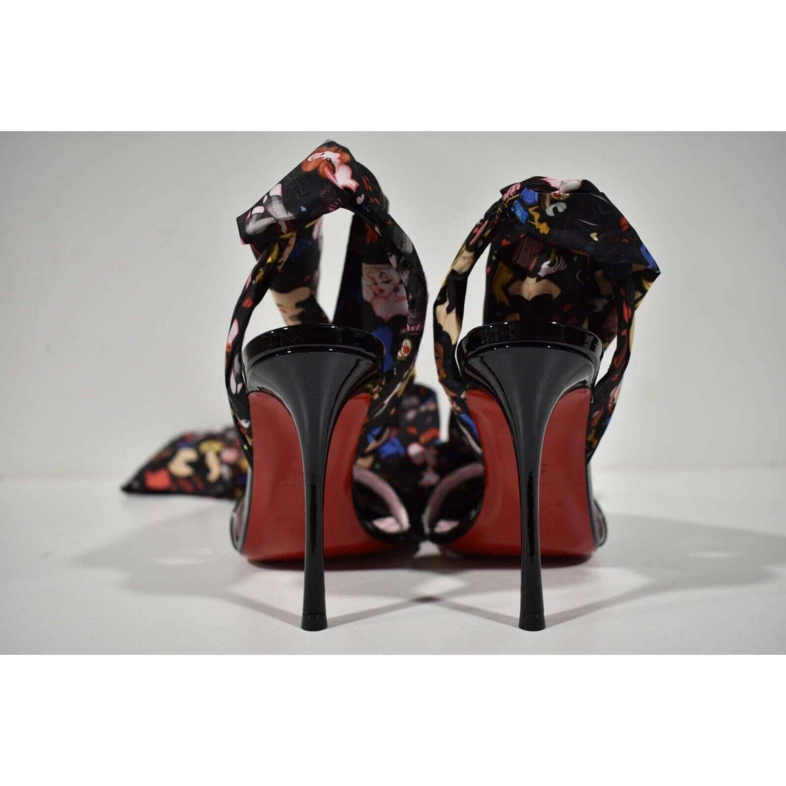 Christian Louboutin Fetish Du Desert 100 Black Lace Up Tie Sandal Heel Pump 38 Size US 8 / IT 38 - 11 Thumbnail