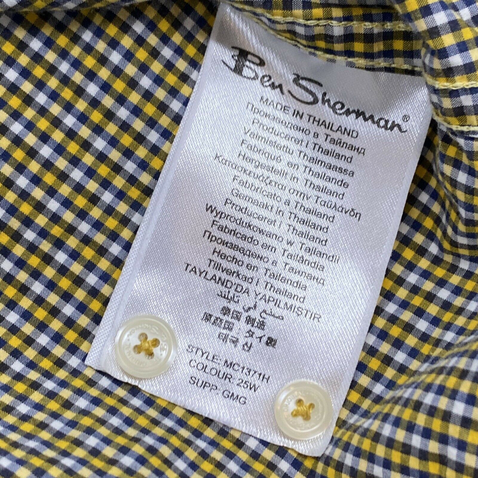 Ben Sherman Ben Sherman Mens XL Long Sleeve Button Down Yellow PLAID Size US XL / EU 56 / 4 - 11 Thumbnail