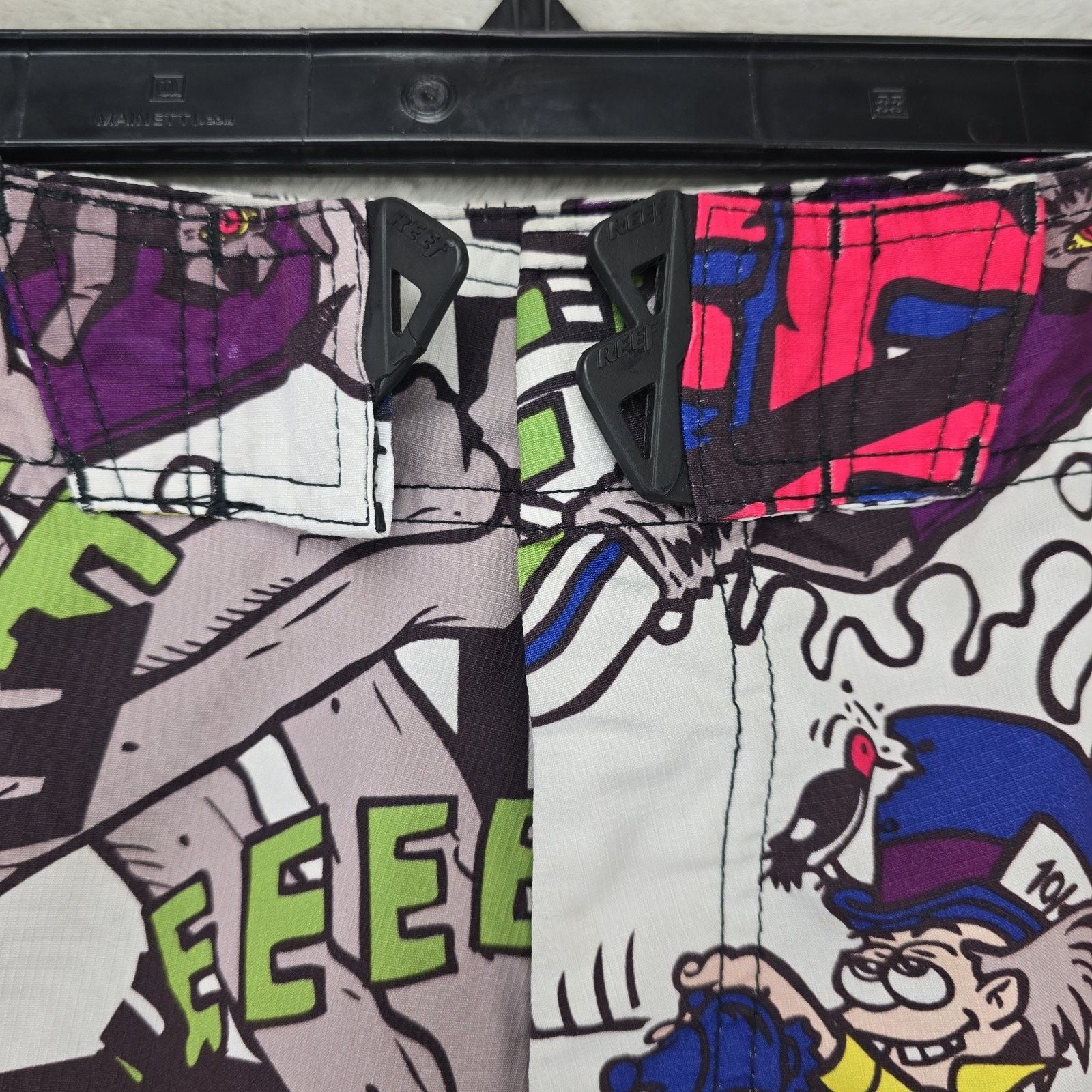 REEF Vtg Reef Board Shorts 32 AOP Had Hatter Skulls Y2K Surf Size US 32 / EU 48 - 2 Thumbnail