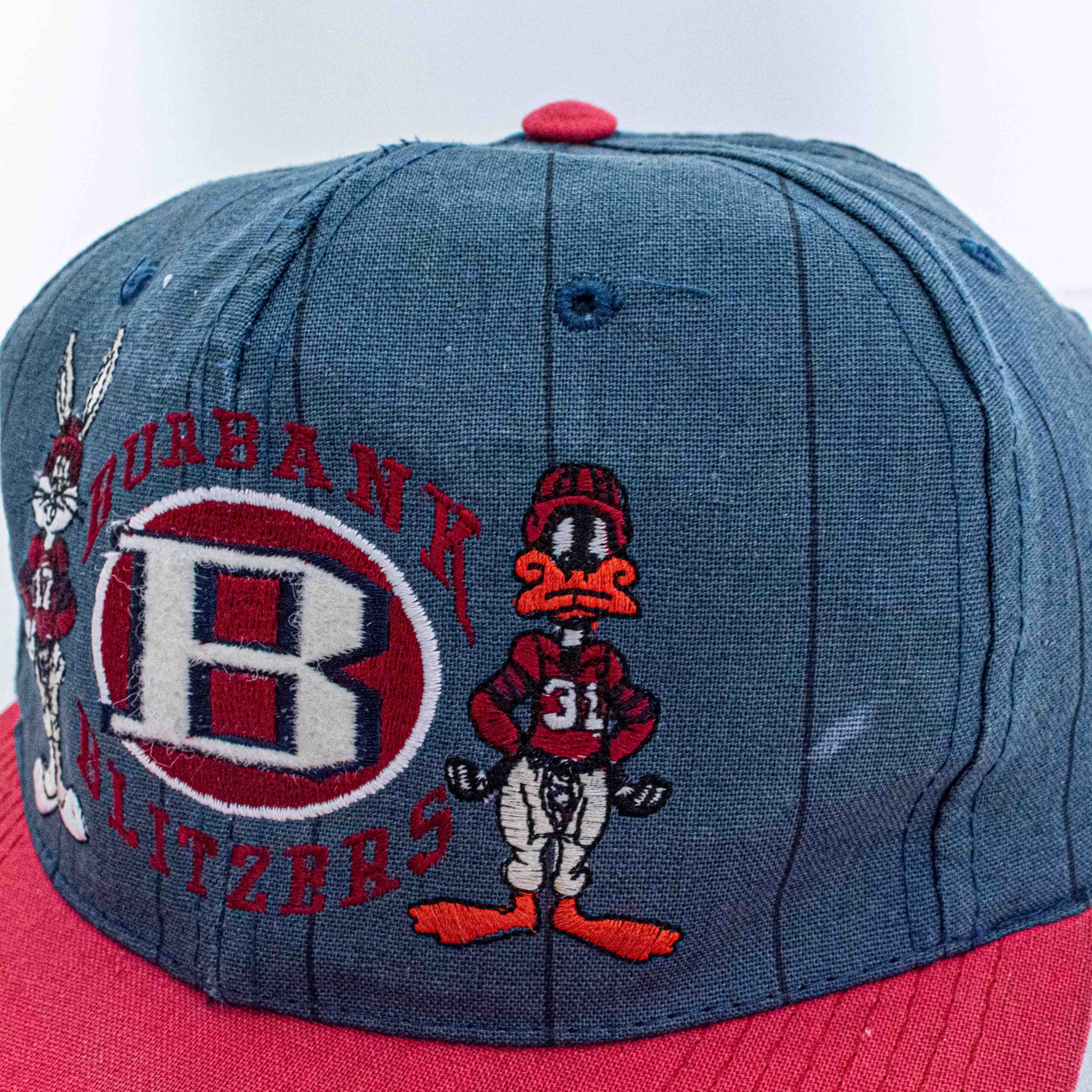 Vintage Looney Tunes Burbank Blitzers Bugs Daffy Pinstripe Snapback Size ONE SIZE - 4 Thumbnail