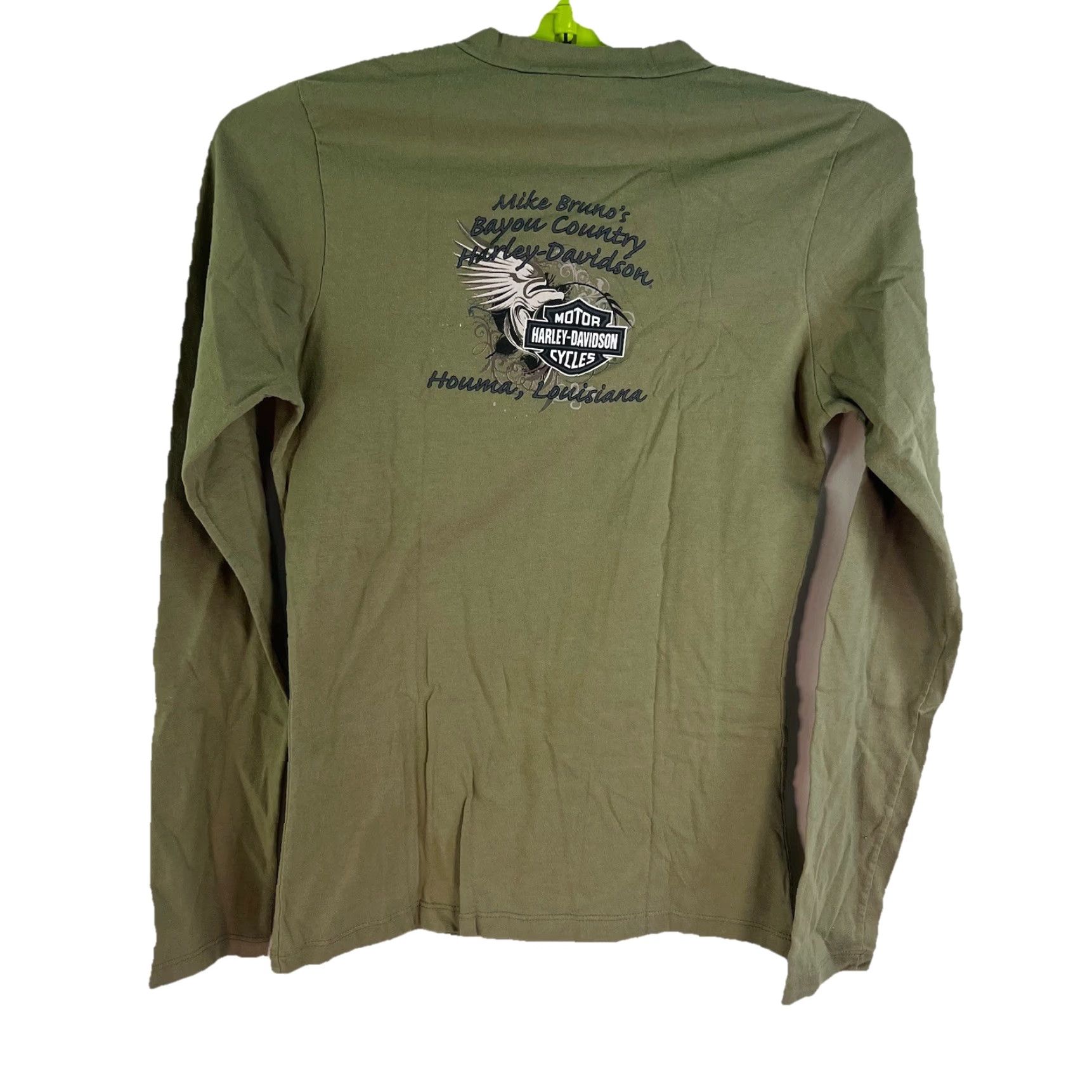 Harley Davidson Harley-Davidson T-Shirt Women’s M Green V-Neck Long Sleeve Casual Shirt Ladies Green Harley-Davidson Shirt M Women’s V-Neck T-Shirt Green Size M / US 6-8 / IT 42-44 - 2 Thumbnail
