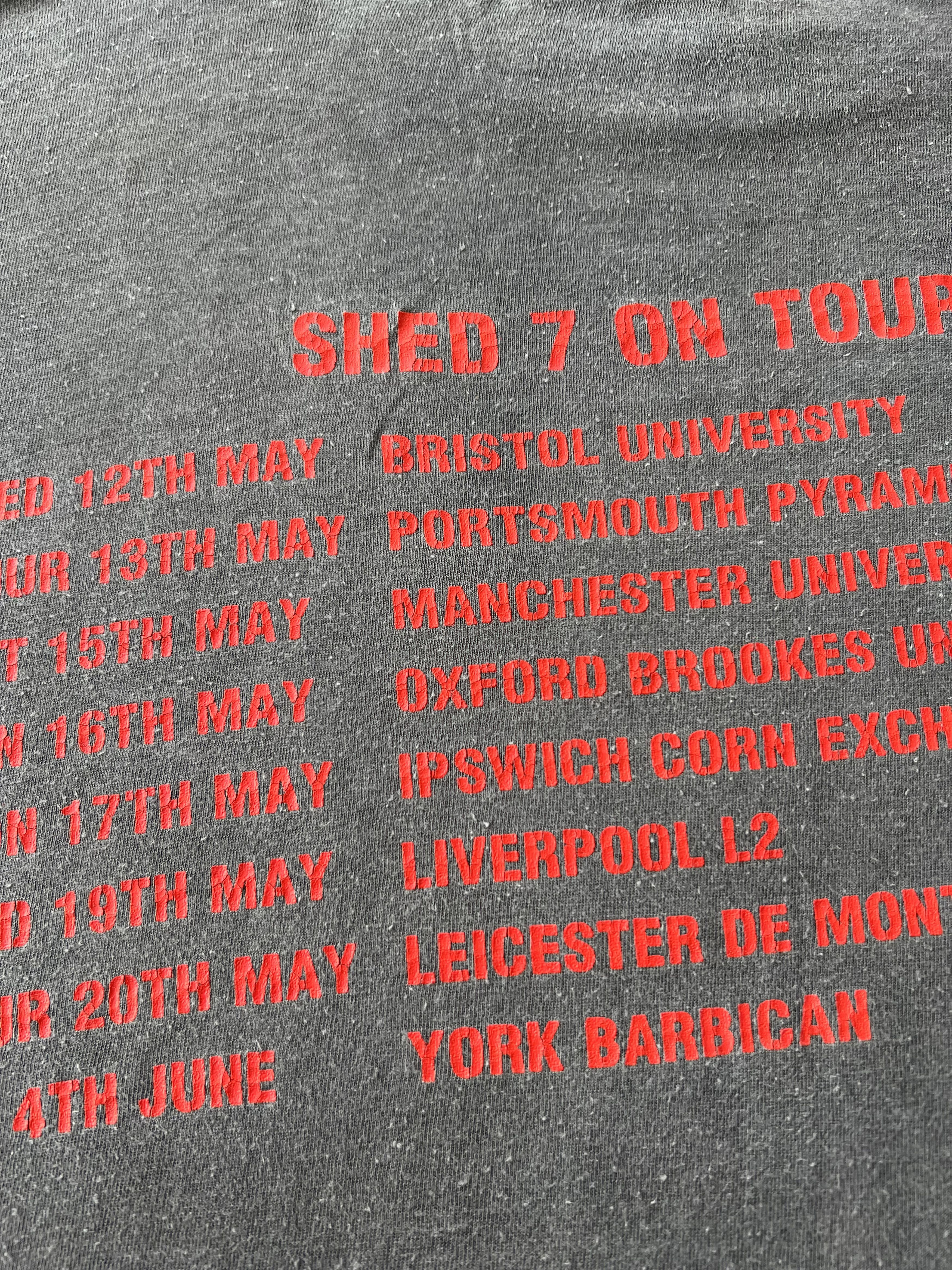 Band Tees Vintage 90s Shed Seven Britpop Rock Band Thrashed T-shirt Size US XL / EU 56 / 4 - 20 Thumbnail