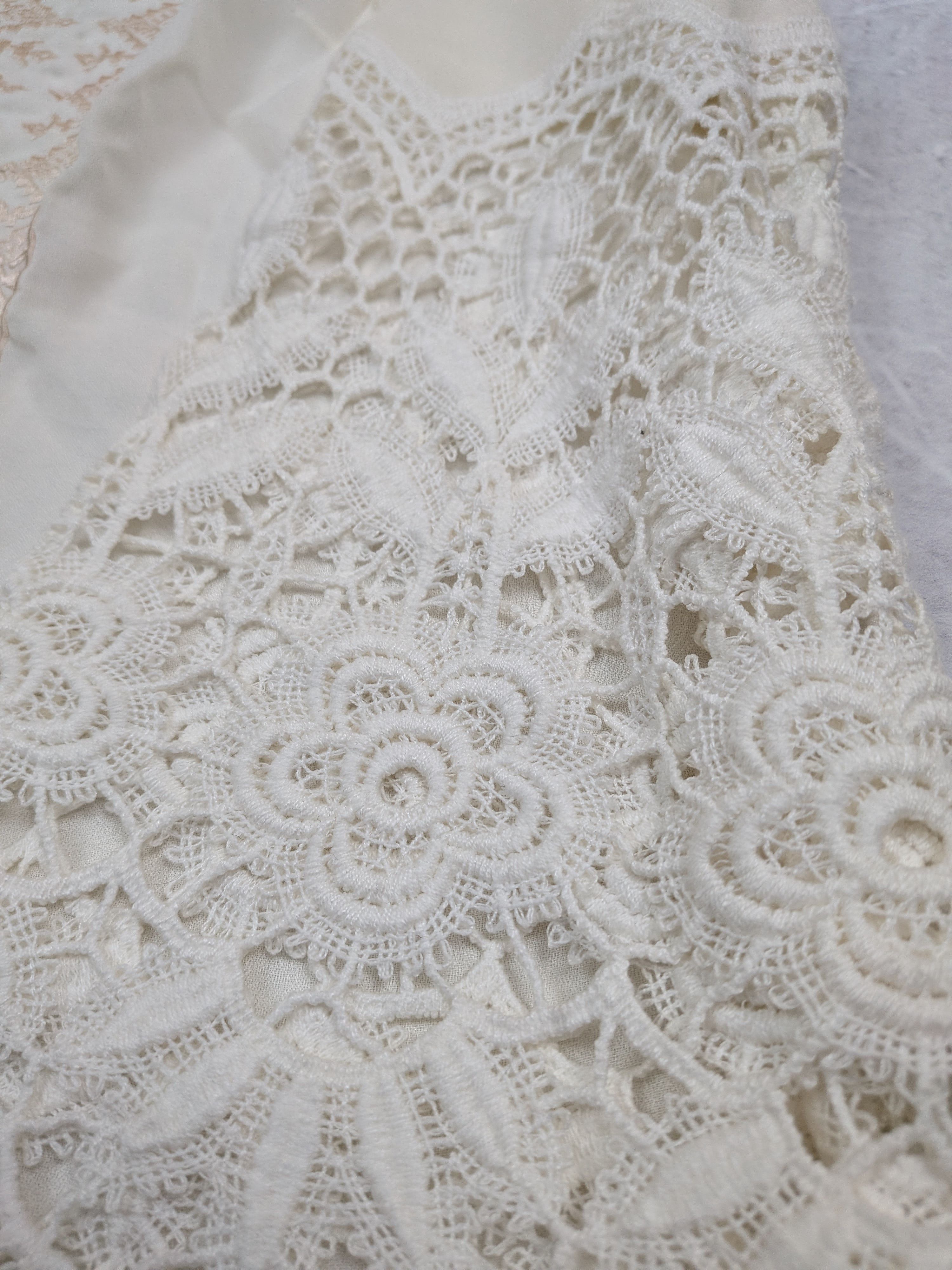 Other Handmade Vintage Silk & Guipure Lace Blouse Boho Size L XL Size L / US 10 / IT 46 - 5 Thumbnail