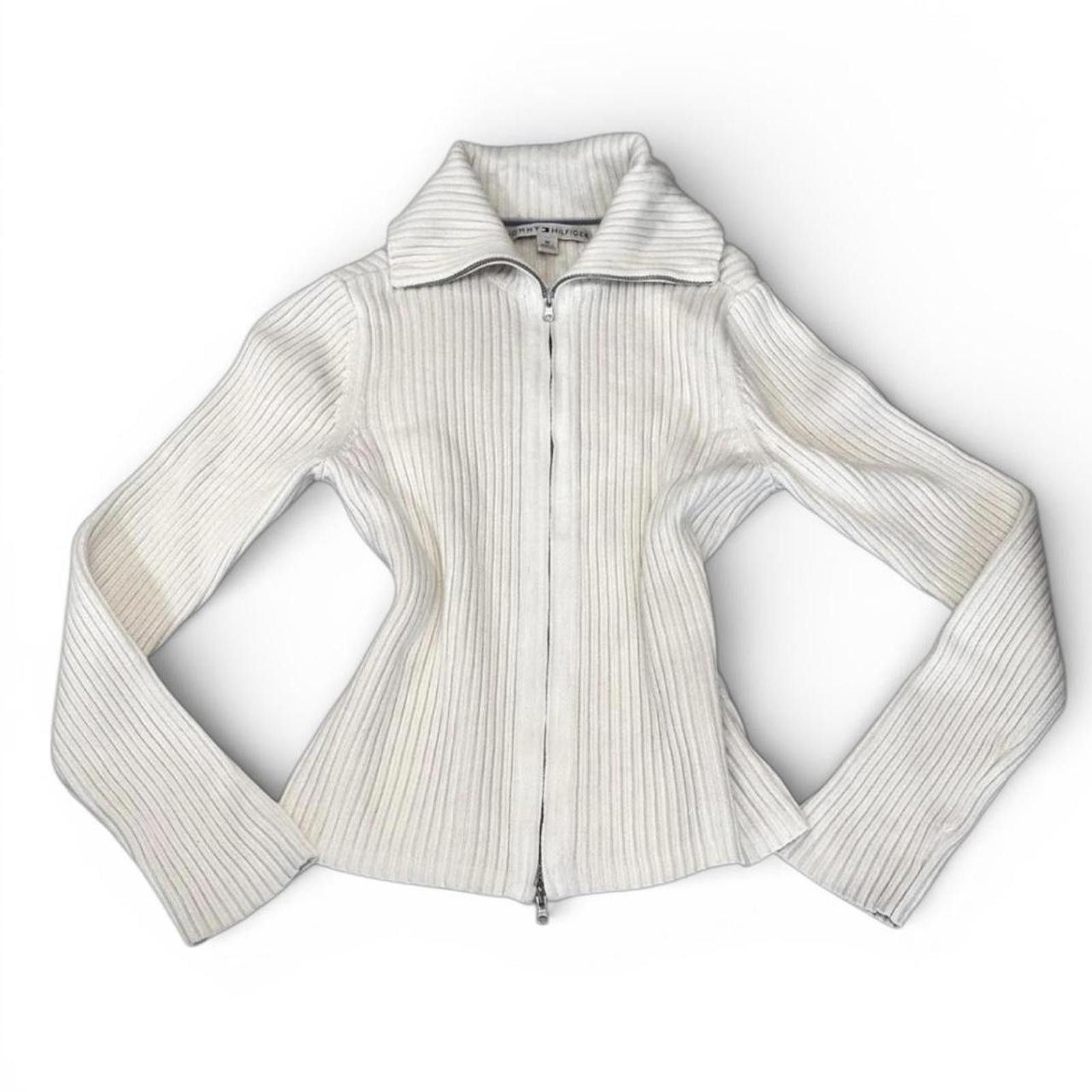 Tommy Hilfiger Tommy Hilfiger classic preppy white zip up top Size S / US 4 / IT 40 - 1 Thumbnail