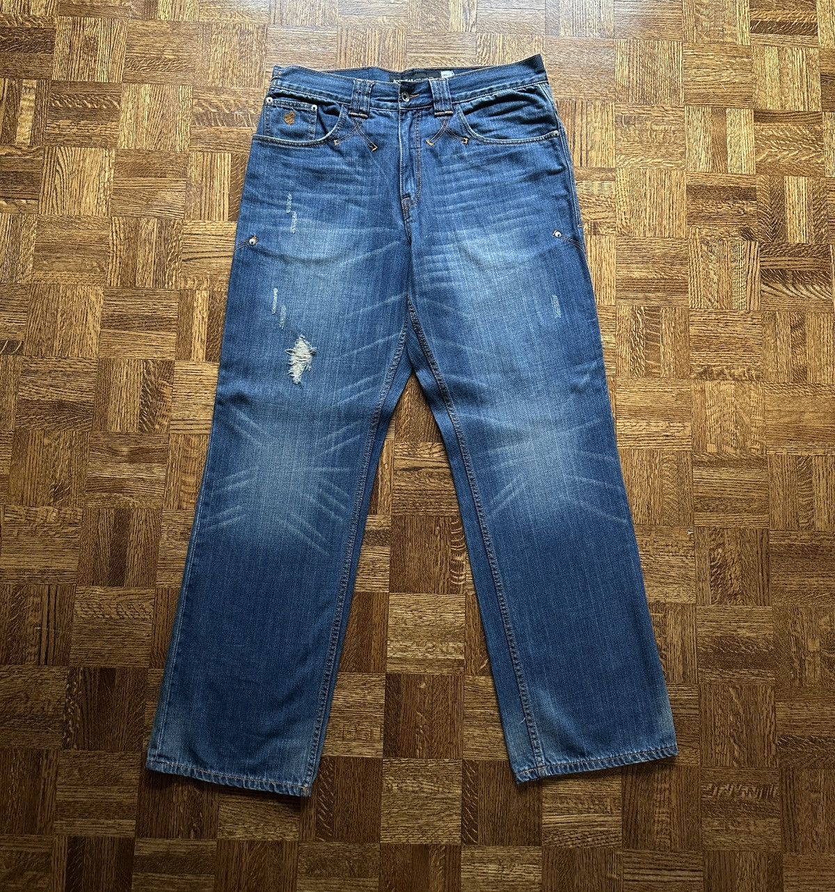 Rocawear Vintage Y2K Rocawear Baggy Embroidered Denim Jeans Size US 36 / EU 52 - 2 Thumbnail
