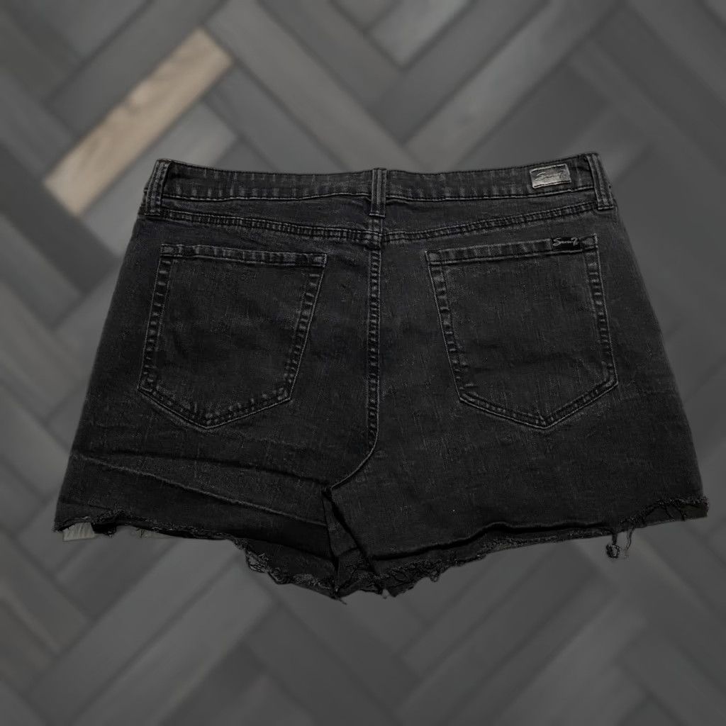 Vintage Seven7 Seven 7 Weekend Shorts Denim Cut-Off Black Women's Size 16, Jeans, Regular Waist 36 in, Zip Closure, Women, Style: Cut-Off Size 25" / US 0 / IT 36 - 1 Thumbnail