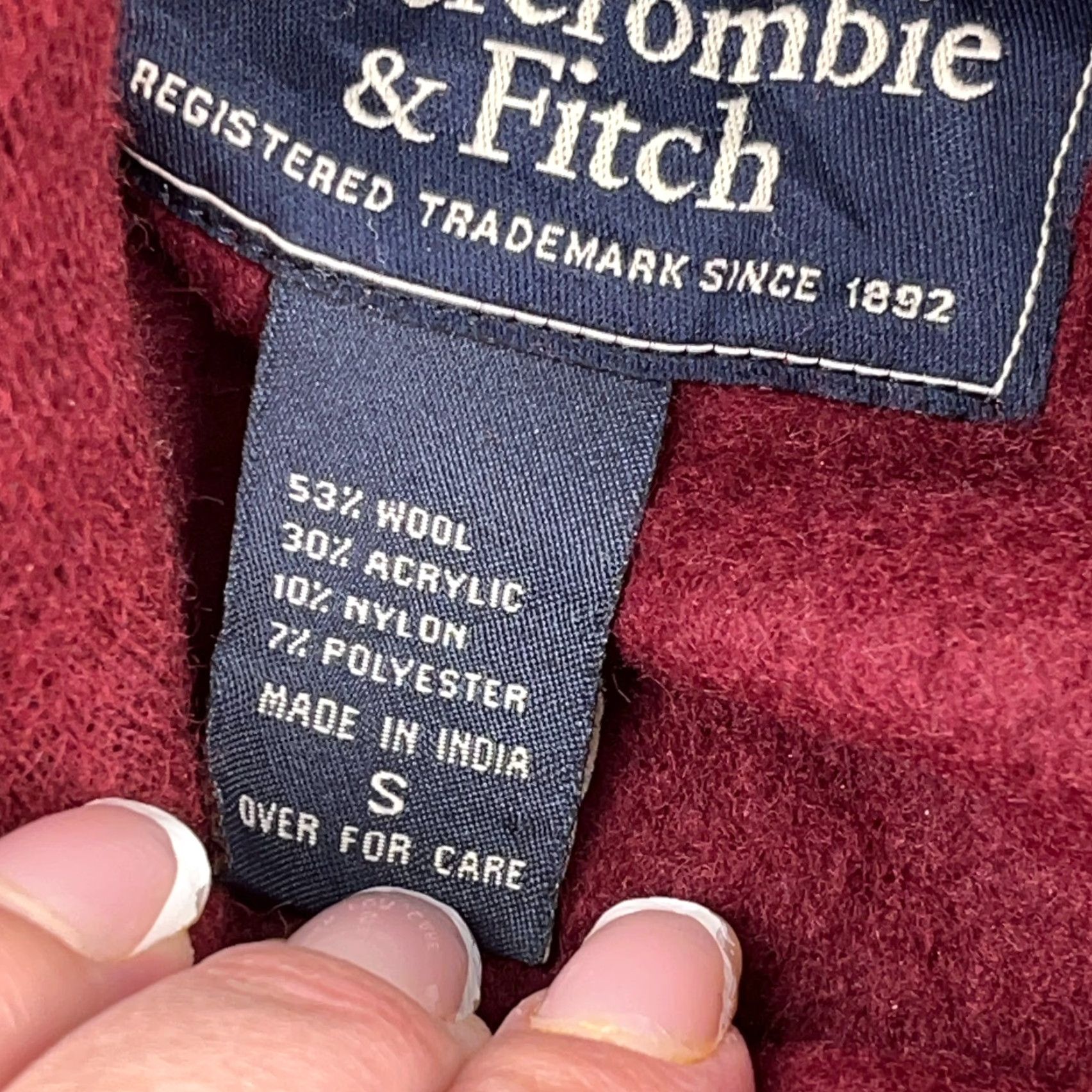 Abercrombie & Fitch VINTAGE Abercrombie & Fitch Hoodie Men S Pullover Red Wool Blend Embroidered Logo 90s Sports American Preppy Mens Size US S / EU 44-46 / 1 - 3 Thumbnail