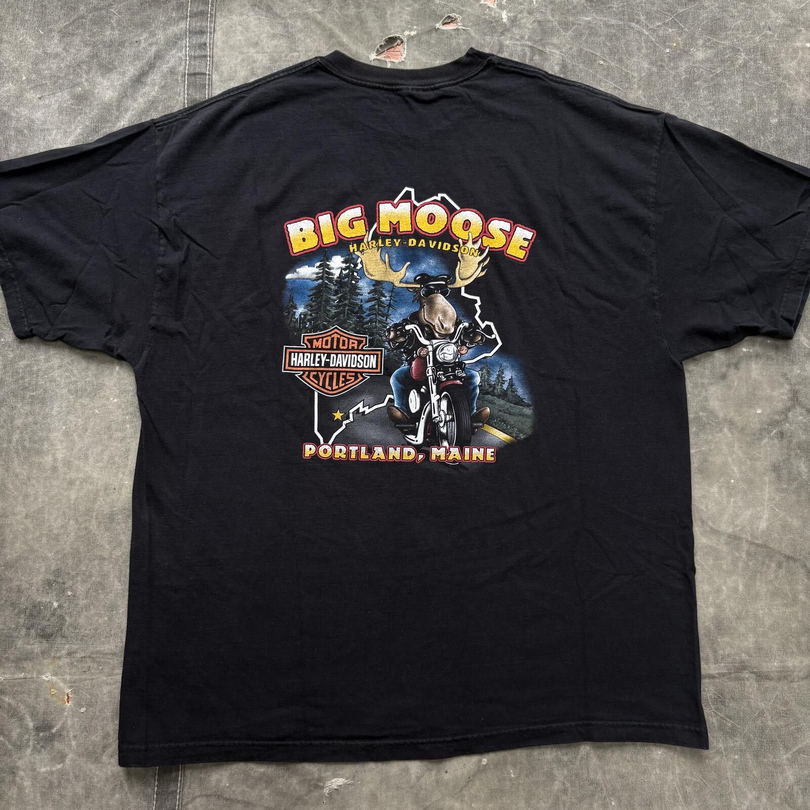 Harley Davidson Vintage Y2K Harley Davidson Flames Moose Grunge Biker Shirt Size US XL / EU 56 / 4 - 2 Thumbnail
