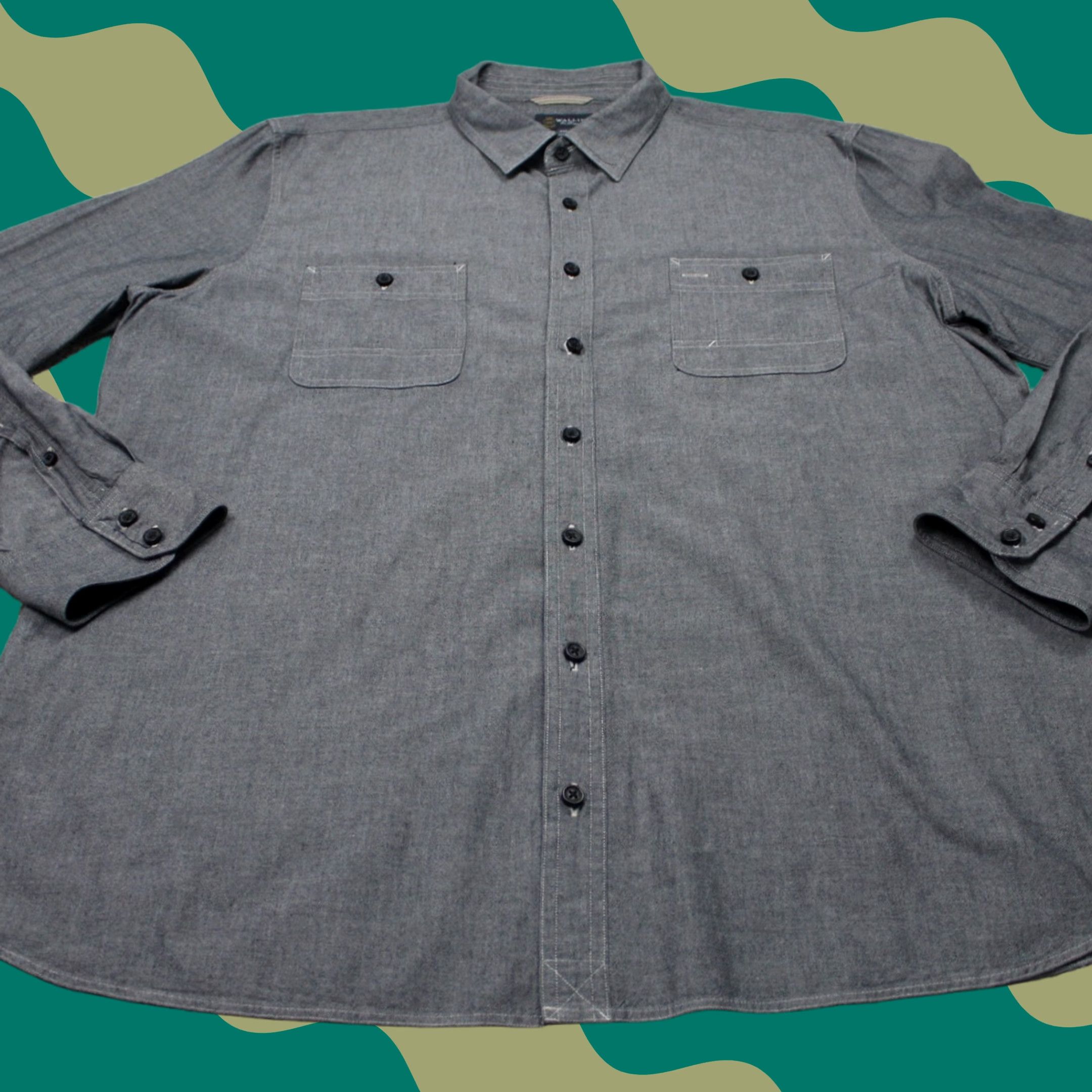 Vintage Wallin & Bros Shirt Mens 2XL 2XXL Black Cotton Long Sleeve Button Up Classic Casual Workwear Shirt Size US XXL / EU 58 / 5 - 1 Thumbnail