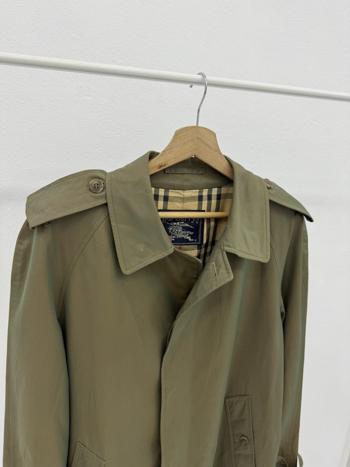 Burberry Prorsum BURBERRYS PRORSUM Trench Coat Nova Checkered Metallic Green Size US M / EU 48-50 / 2 - 11 Thumbnail