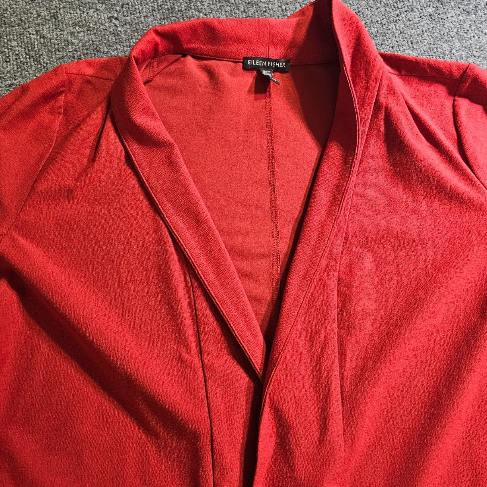 Eileen Fisher Eileen Fisher Jacket Womens L Orange Open Cardigan Pocket Lagenlook Capsule Jacket Size L / US 10 / IT 46 - 2 Thumbnail