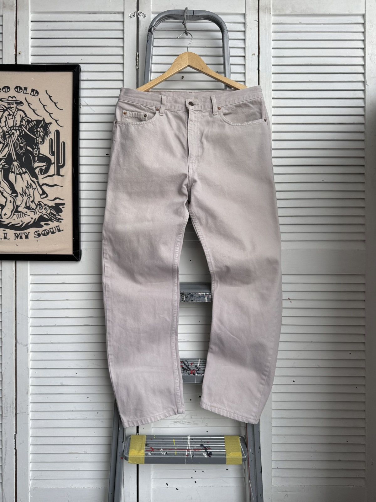 Levi's Vintage Levi’s 615 Orange Tab USA Beige Straight Jeans 36x32 Size US 36 / EU 52 - 2 Thumbnail