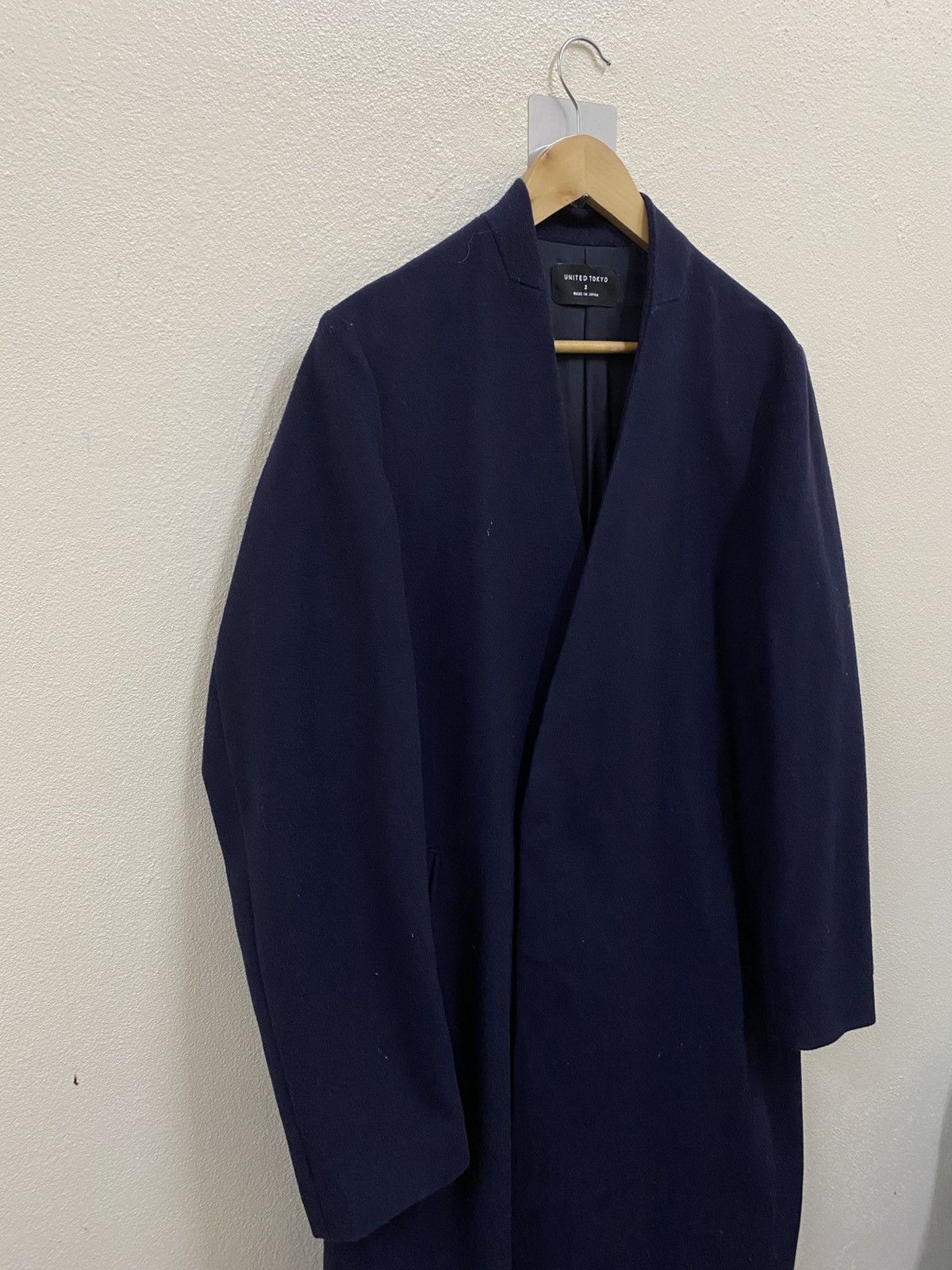 Japanese Brand United Tokyo Wool Coat Jacket Navy Blueb Size US M / EU 48-50 / 2 - 3 Thumbnail