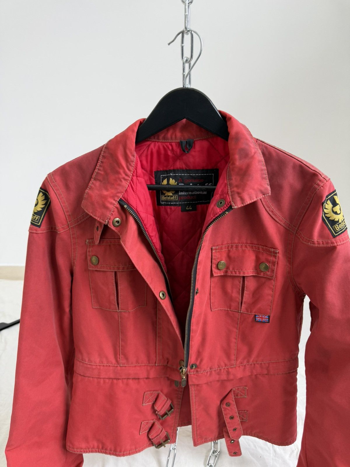 Belstaff Belstaff Wax Womens Red Gangster Biker Motorcycle Jacket Size S / US 4 / IT 40 - 8 Thumbnail