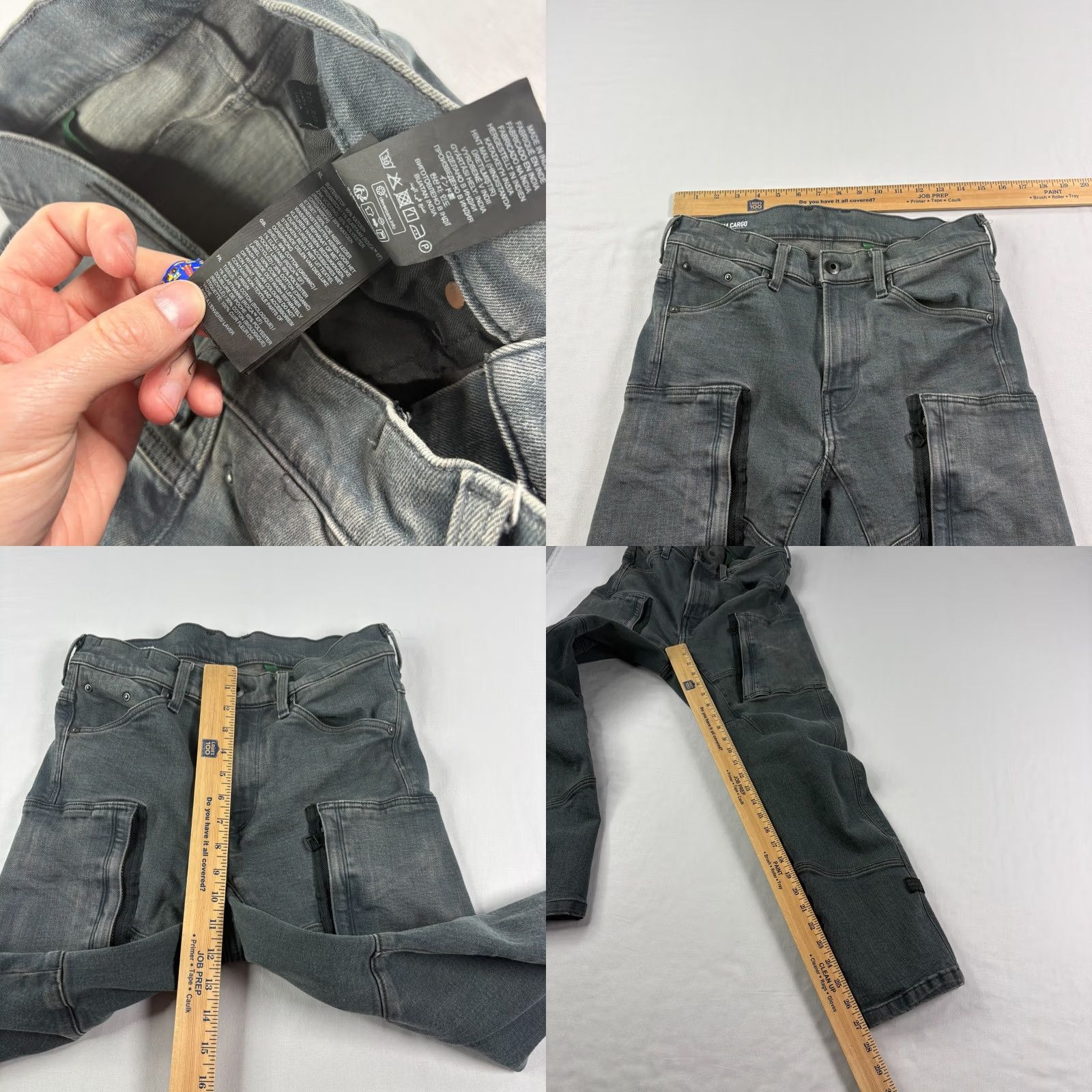 Vintage G Star Raw Jeans Slim 30x30 Gray Denim Men 3D Skinny Cotton Pocket Logo Regular Inseam 27 Size US 30 / EU 46 - 8 Thumbnail