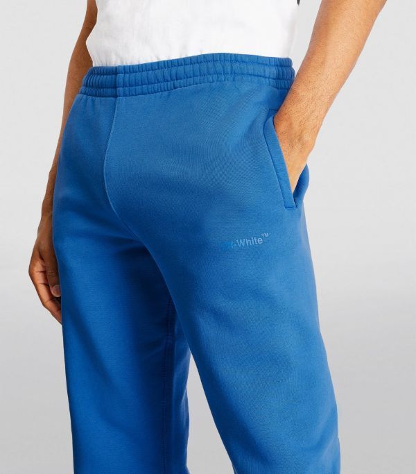 Off-White Blue Logo Rubber Diagonals Sweatpants Size US 34 / EU 50 - 3 Thumbnail
