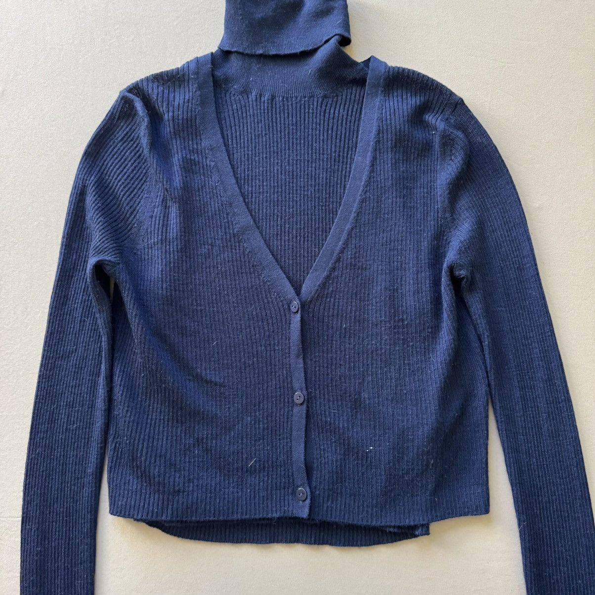 Massimo Dutti MASSIMO DUTTI Merino Wool Ribbed Cardigan & High Neck Top Size S / US 4 / IT 40 - 2 Thumbnail