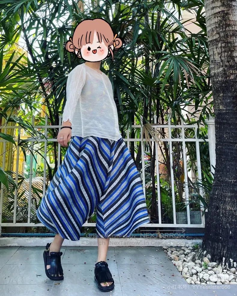 Issey Miyake Issey Miyake size:3 Blue Skirt Size 22" - 4 Thumbnail