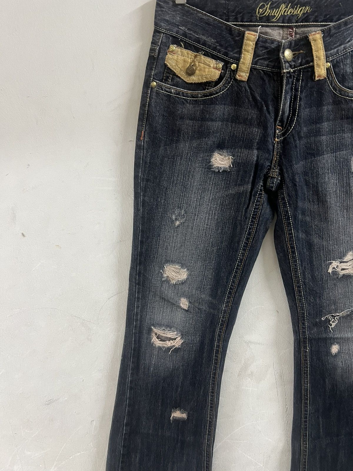 FLARED🔥THRASHED RIPPED DENIM PANT