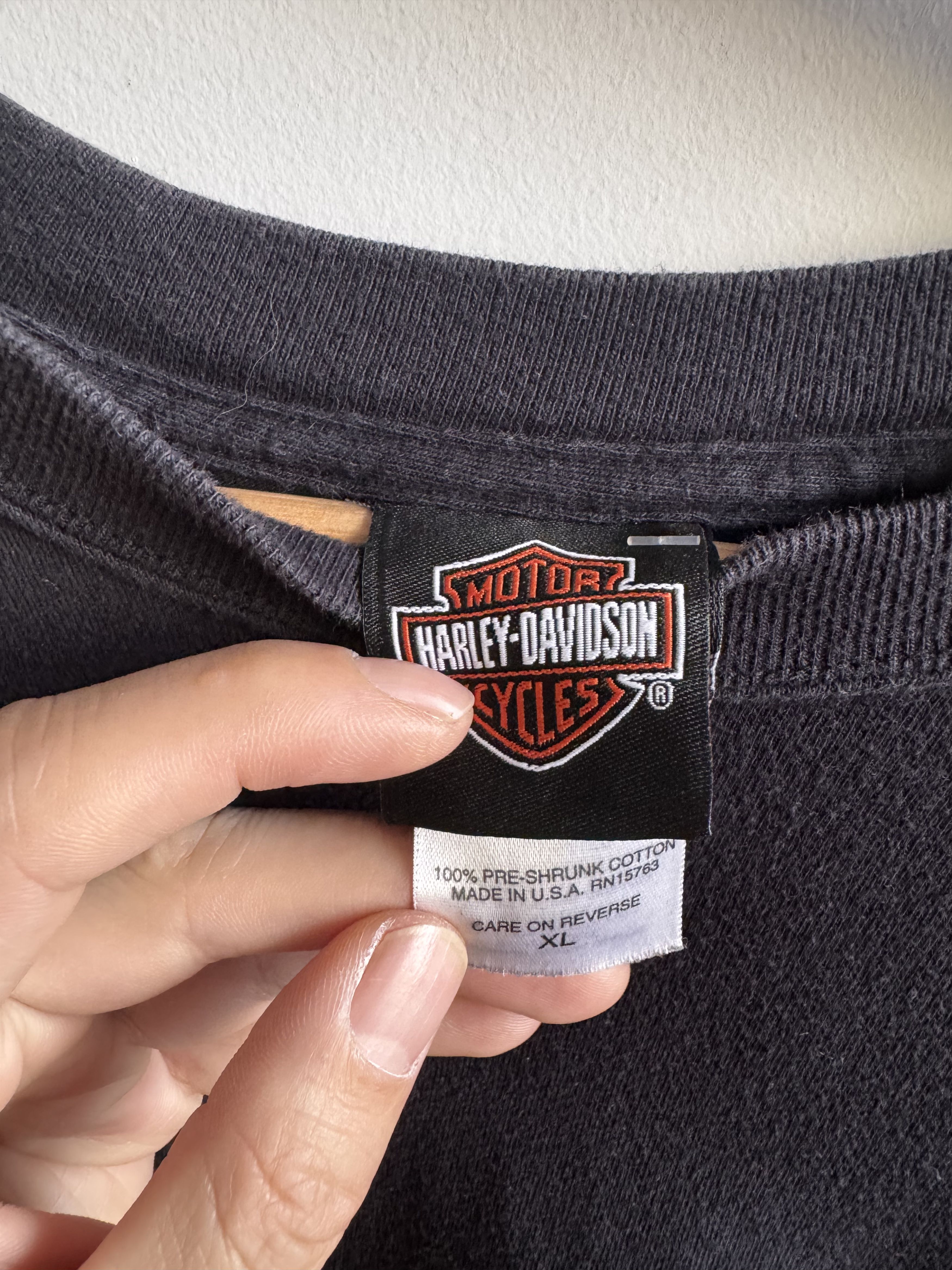 Harley Davidson 00s Harley Long Sleeve Flame Tshirt Size XL Size US XL / EU 56 / 4 - 4 Thumbnail