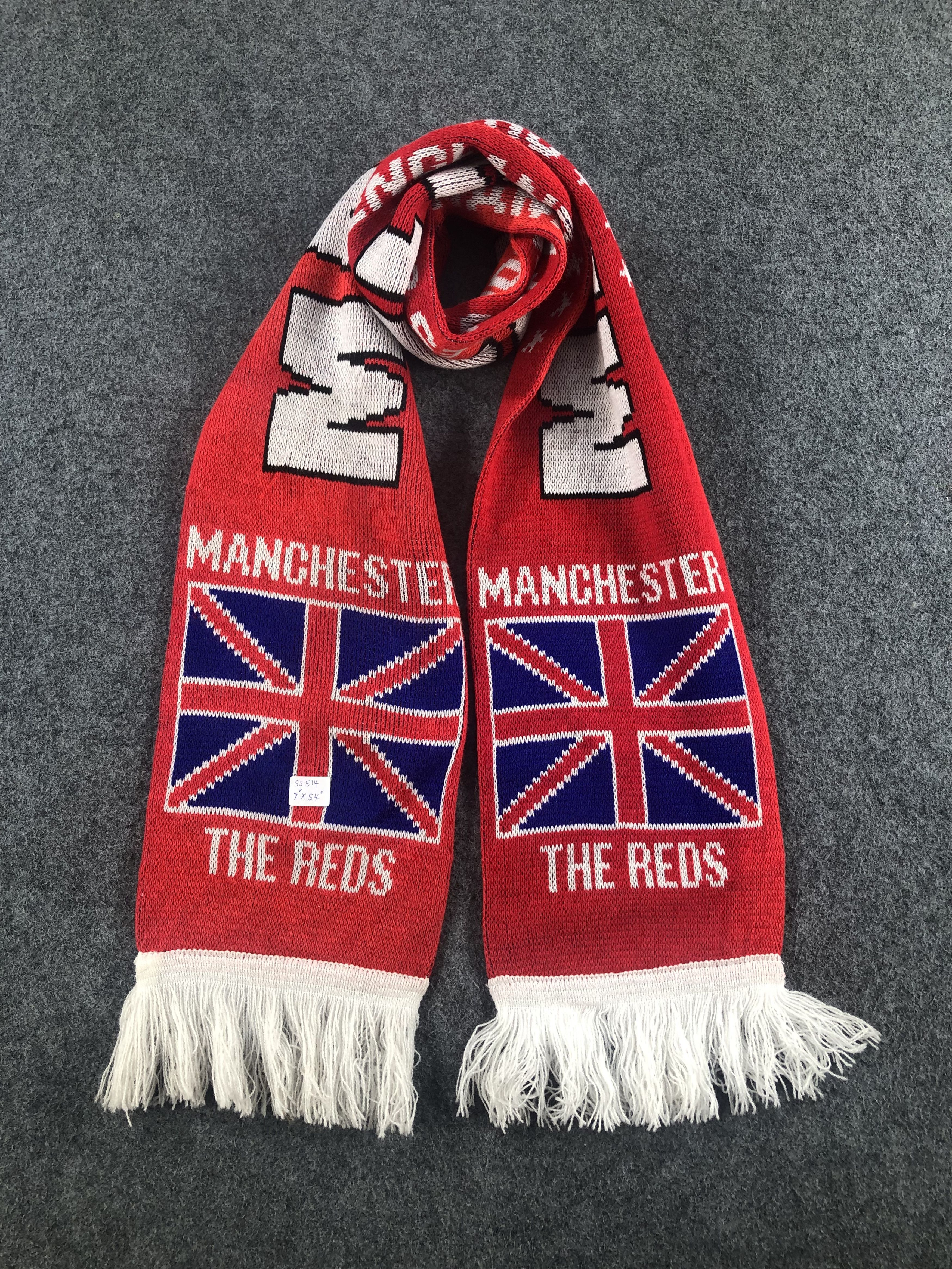 Vintage Manchester United Footbal Scarf / Muffler / Neckwear Size ONE SIZE - 1 Thumbnail