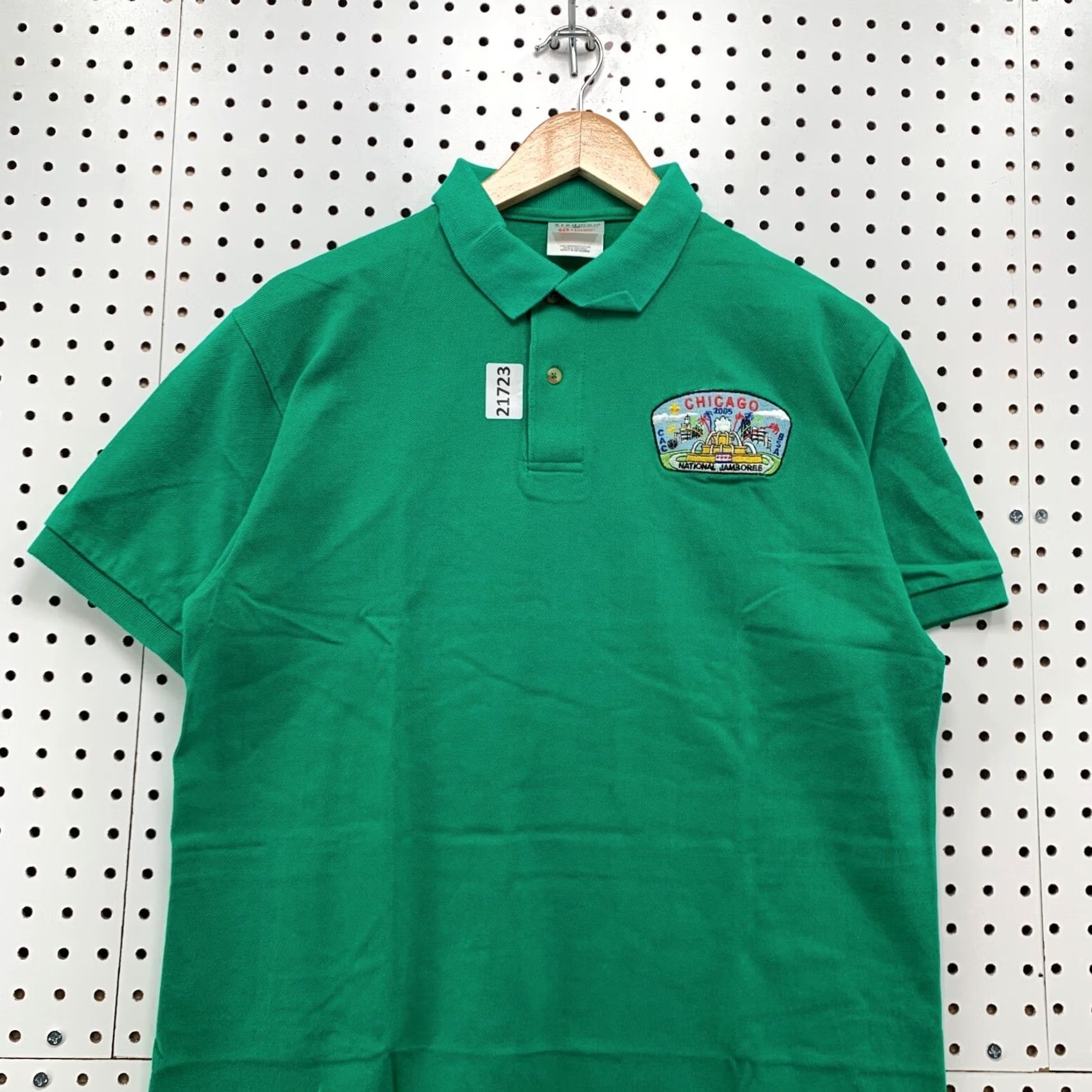 Hanes VINTAGE BSA Polo Shirt Chicago Jamboree 2005 Green Mens Medium 21x28.5 Boy Scout Size US M / EU 48-50 / 2 - 5 Thumbnail