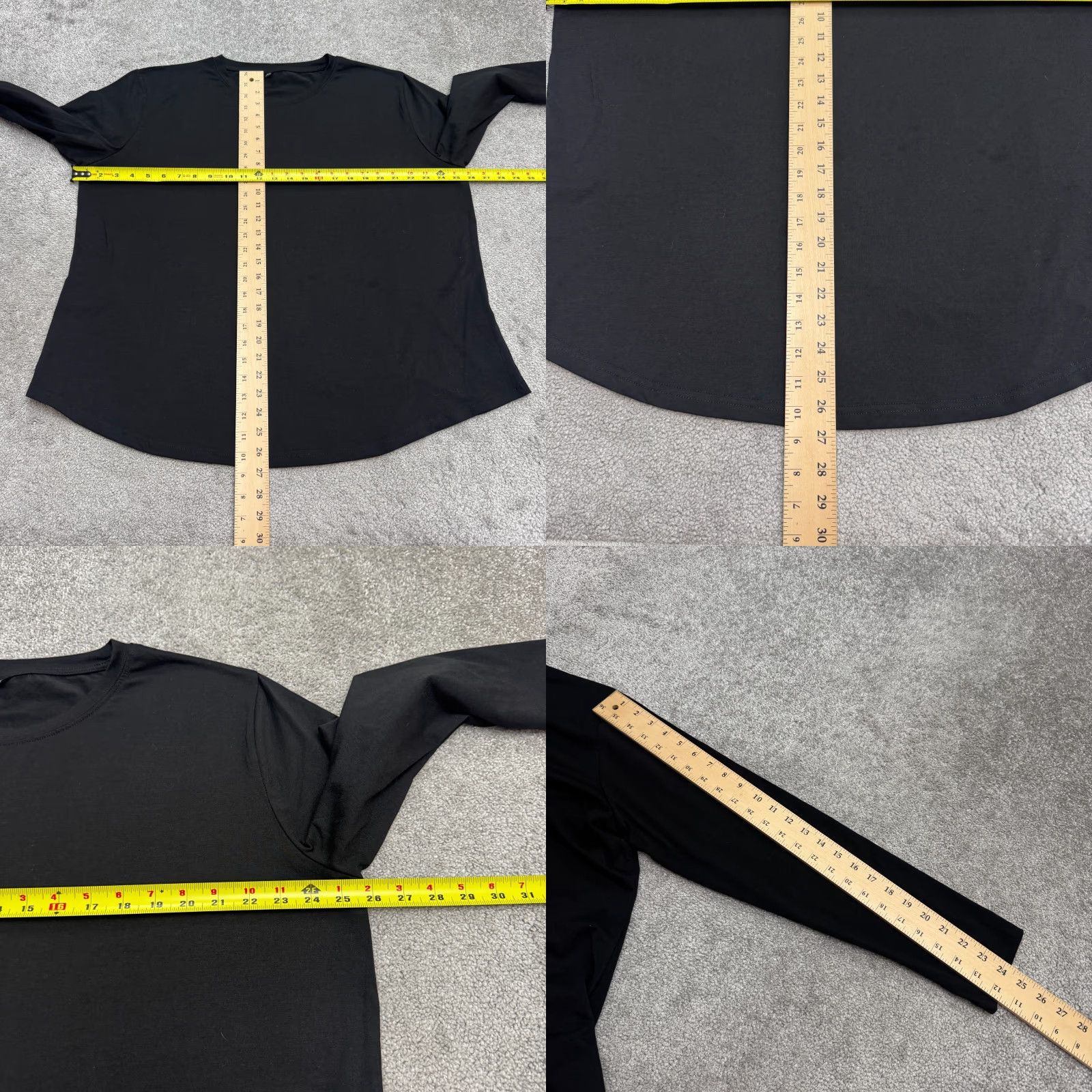 Essentials Unbranded Cotton Blend Long Sleeve T-Shirt Womens 2XL Black Crew Neck Essential Tee Top Casual Basic Size XXL / US 16-18 / IT 52-54 - 8 Thumbnail