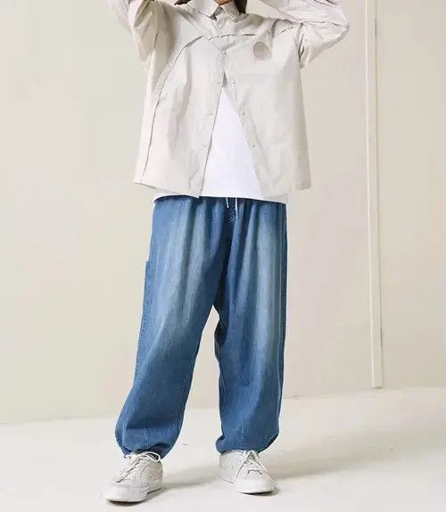 Japanese Brand 21SS Indigo Union Japan Blue Denim Washed Carrot Pants Size US 30 / EU 46 - 3 Thumbnail
