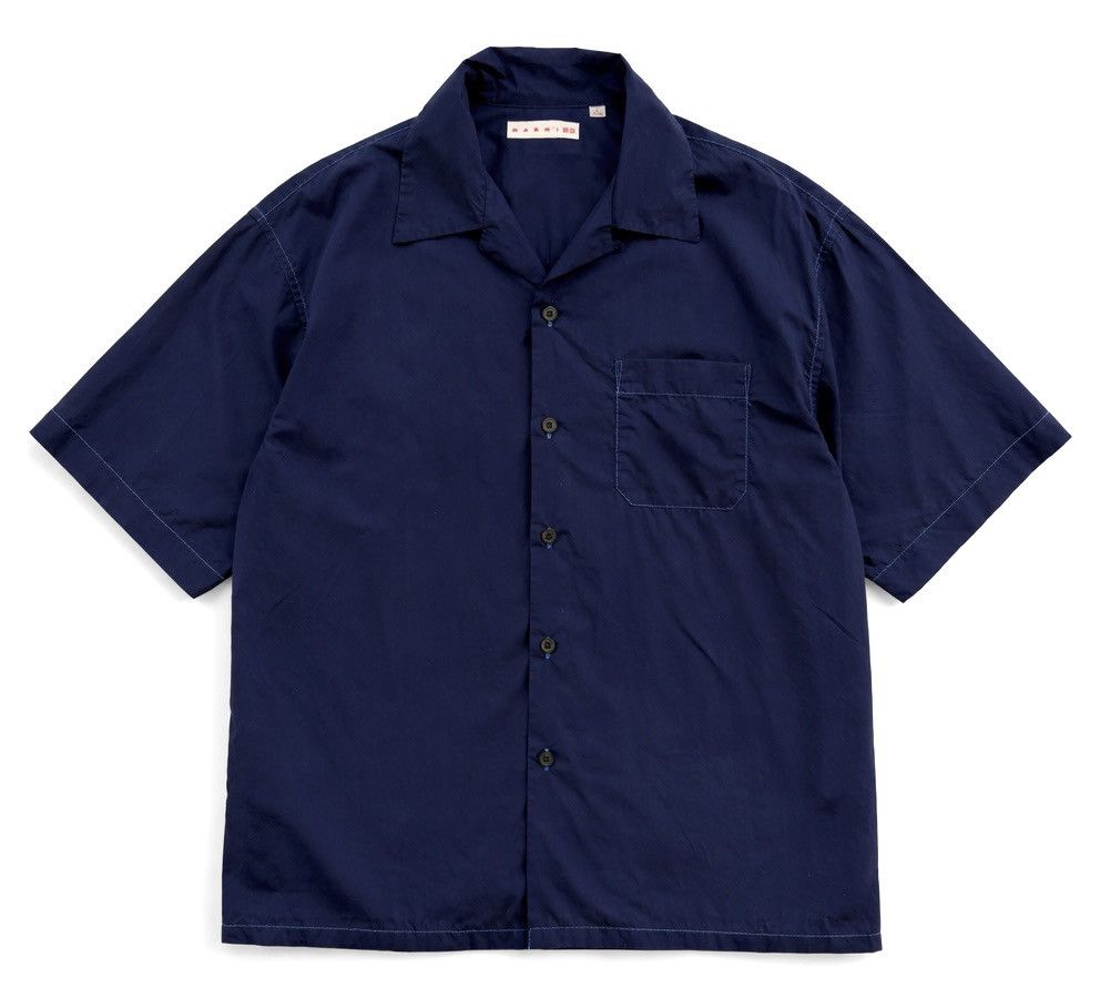 Marni Uniqlo x Marni Short Sleeve Shirt Navy Pocket Shirt Size US L / EU 52-54 / 3 - 1 Thumbnail
