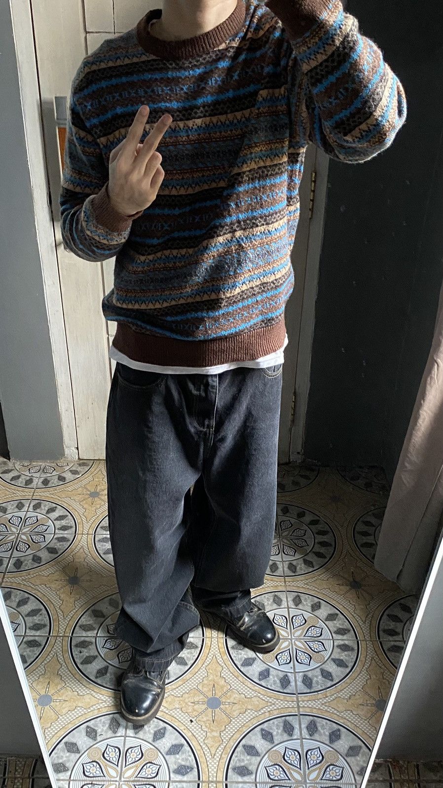 GU Vintage 90's GU Japan Fair Isle Knit Winter Streetwear. Size US M / EU 48-50 / 2 - 13 Thumbnail