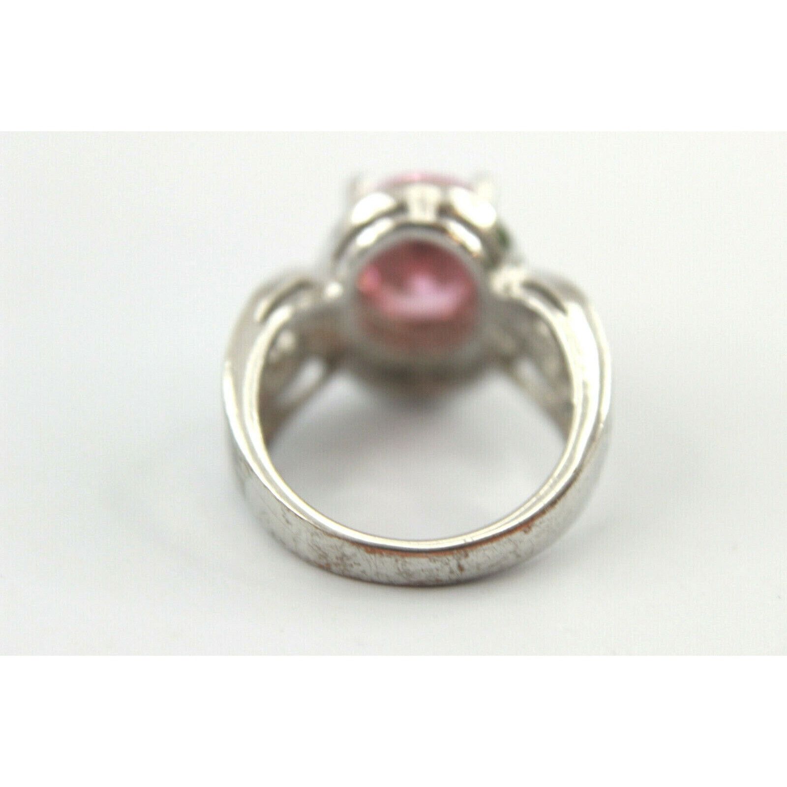 Other Big Oval Cut Pink Ice Set in Silvertone Ring Size 8 Size ONE SIZE - 3 Thumbnail