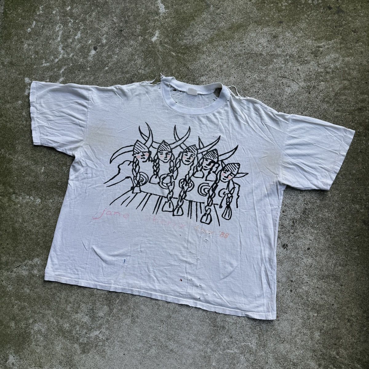 Band Tees Jane Siberry Thrashed Faded Distressed Shirt ERD Grunge Size US XXL / EU 58 / 5 - 6 Thumbnail