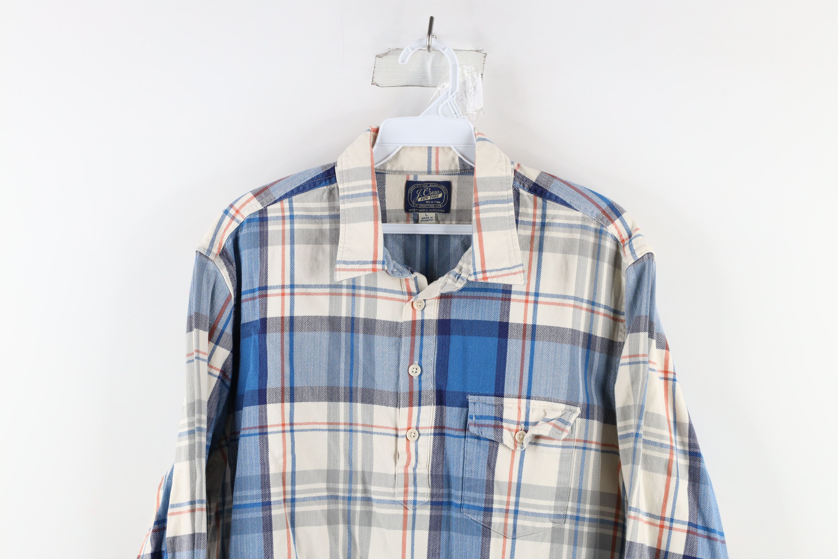 J.Crew J Crew Herringbone Collared Pullover Button Down Polo Shirt Size US L / EU 52-54 / 3 - 2 Thumbnail