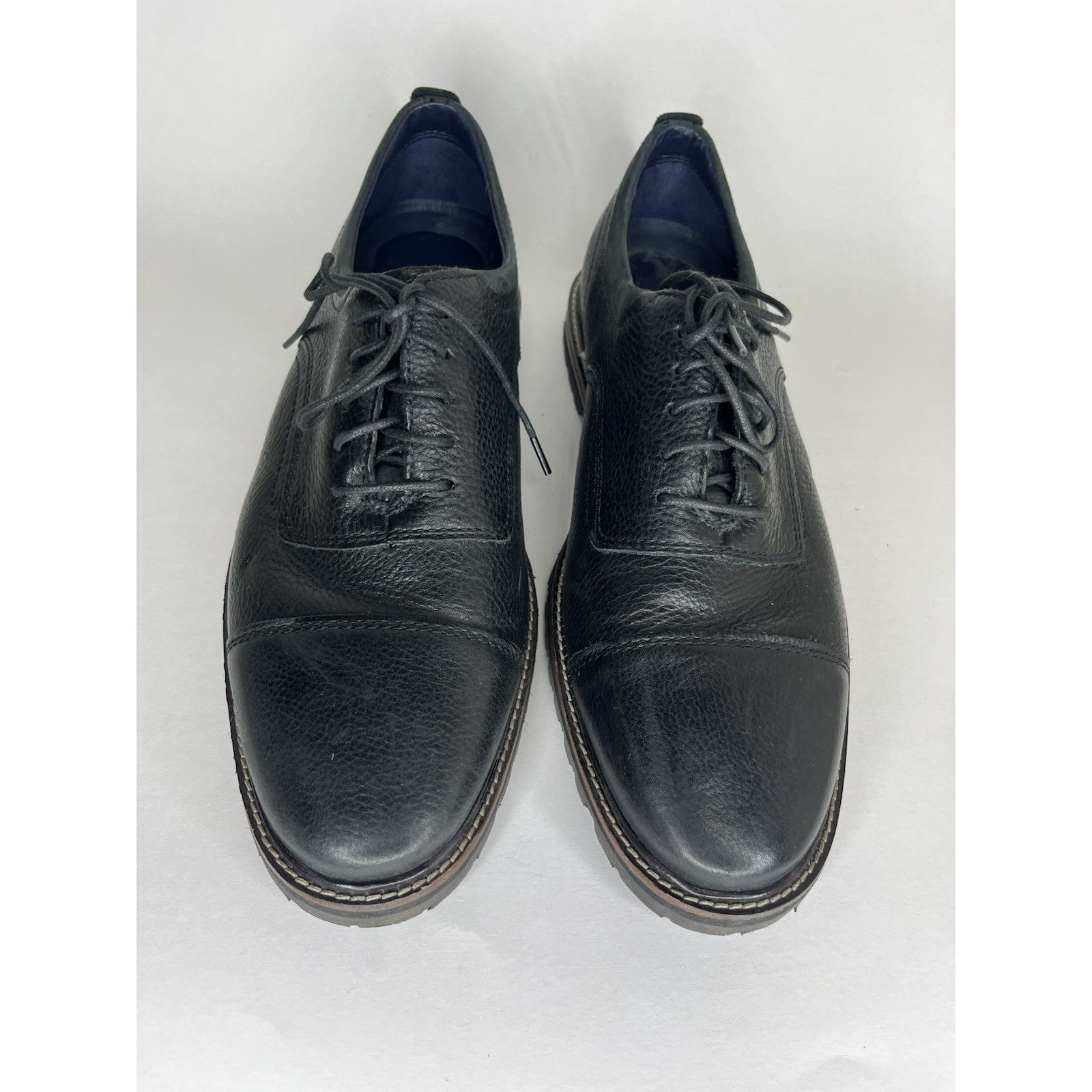 Cole Haan Cole Haan Black Leather Cap Toe Lace Up Casual Oxfords Shoes Size US 8 / EU 41 - 12 Thumbnail