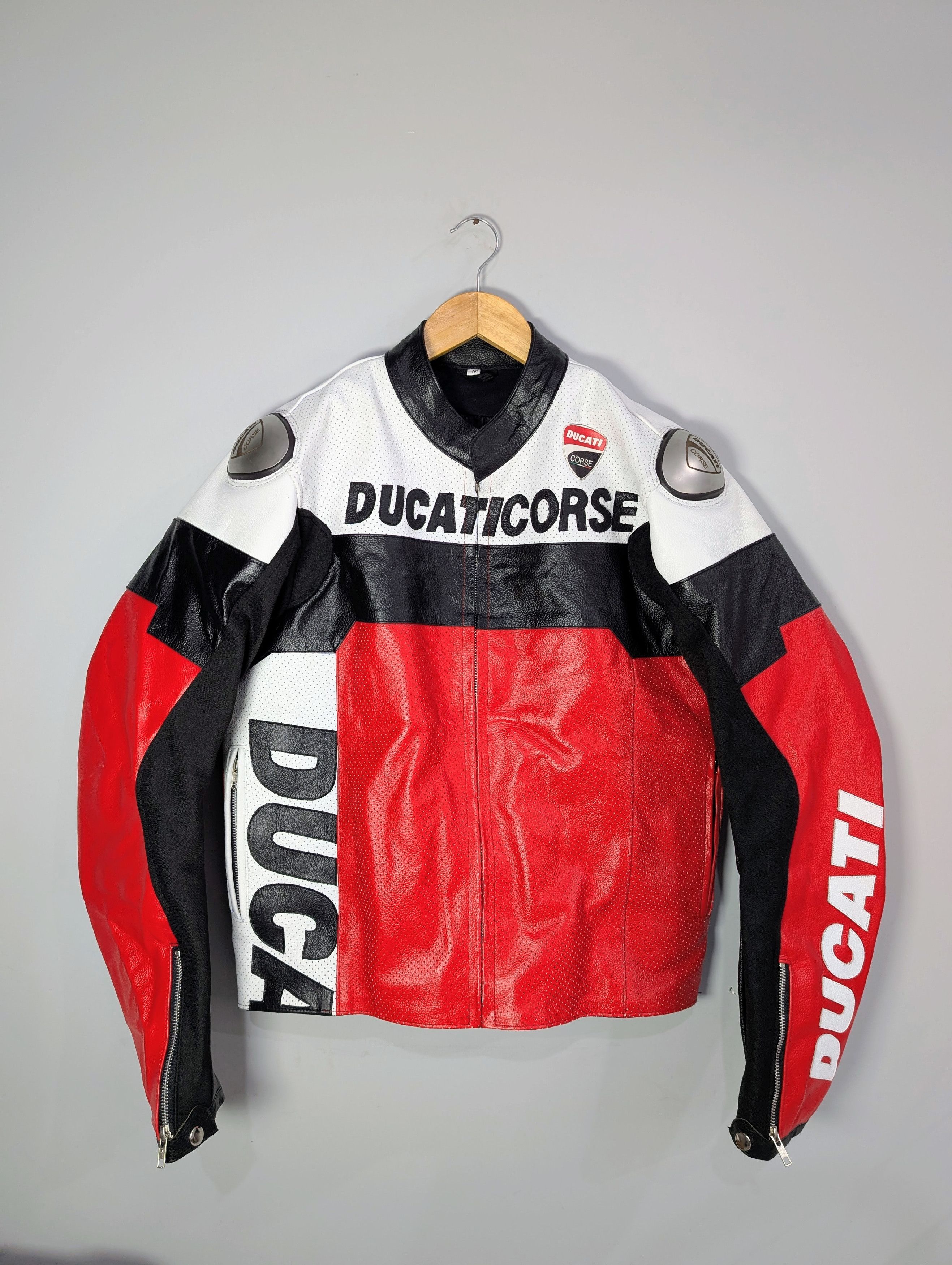 Vintage 🔥Ducati Corse🔥 Motorcycle Racing Real Leather Jacket Size L / US 10 / IT 46 - 1 Thumbnail