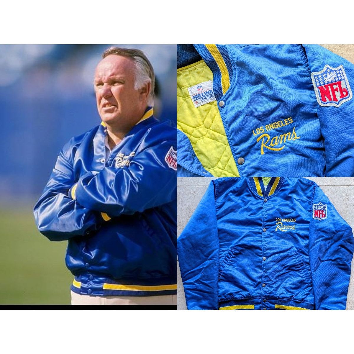【レア】80s Delong Rams LINDA SATIN JKT USA レア】80s Delong Rams LINDA SATIN JKT USA