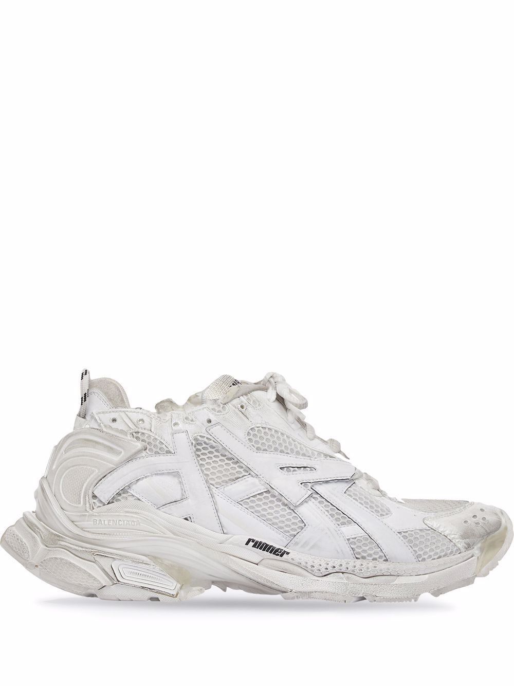 image of Balenciaga White Runner Sneakers, Men's (Size 9)