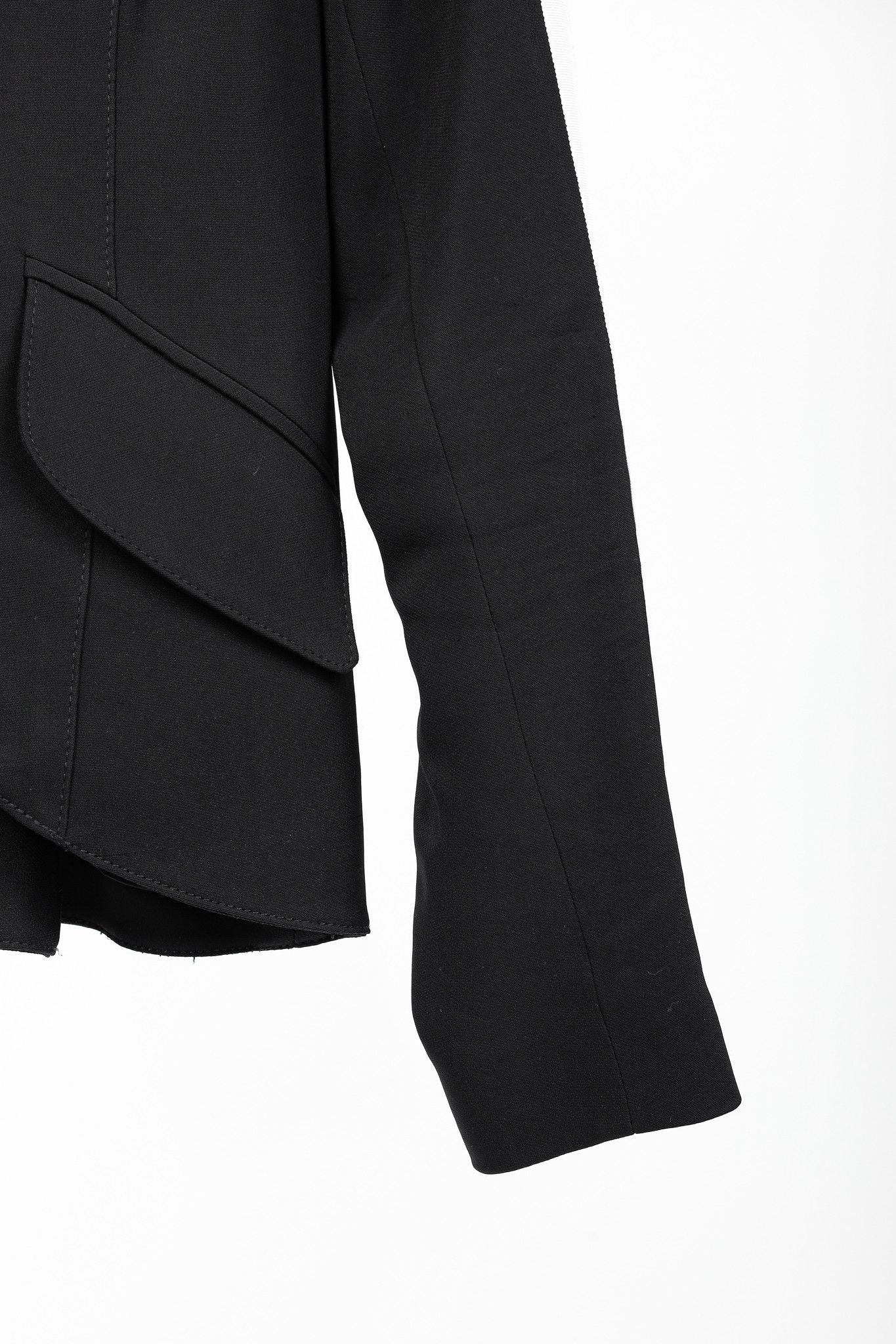 SMYTHE Smythe Black Wool-Blend Grosgrain-Stripe One-Button Blazer Size S / US 4 / IT 40 - 6 Thumbnail