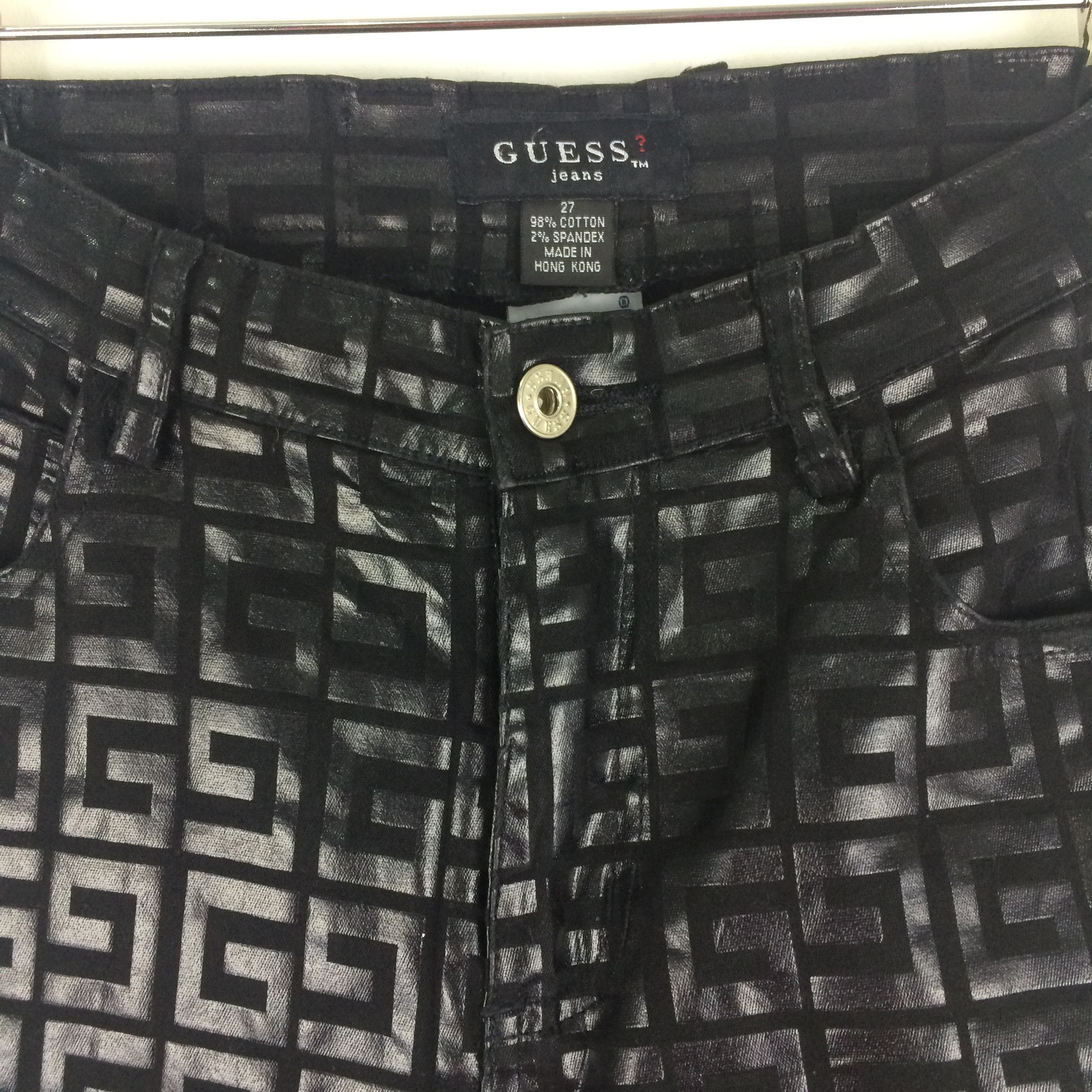 Guess X22 GUESS JEANS GLAMOUR MONOGRAM HIGH WAIST PANTS Size 24" / US 00 / IT 34 - 4 Thumbnail