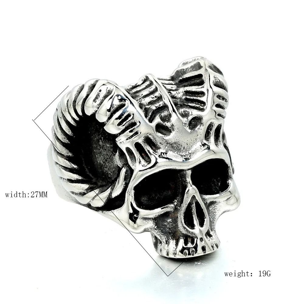 Jewelry Skull Stainless Steel Halloween Ring Size ONE SIZE - 6 Thumbnail