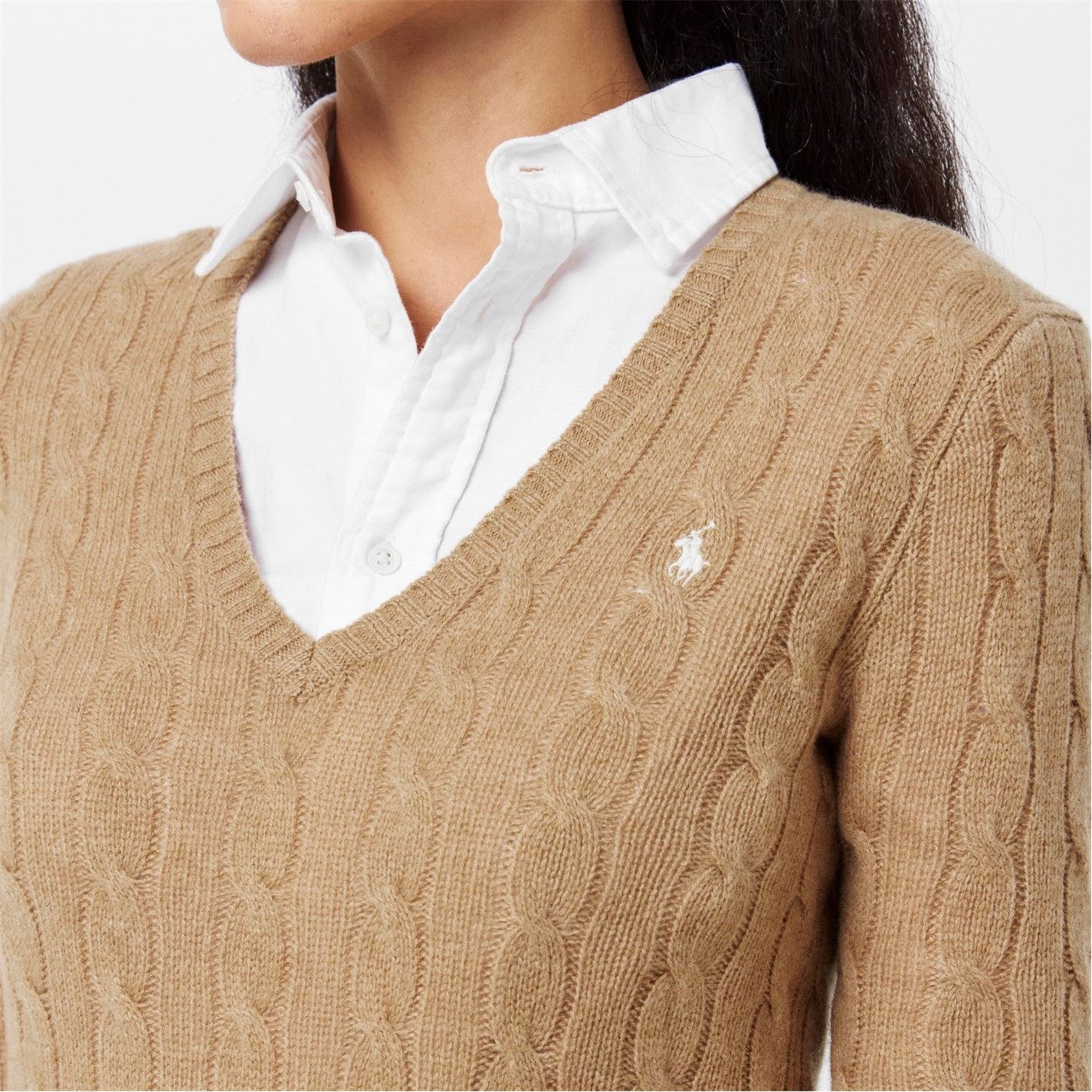 Polo Ralph Lauren o1g2r1mq0825 Cable Sweater in Camel Size L / US 10 / IT 46 - 4 Thumbnail