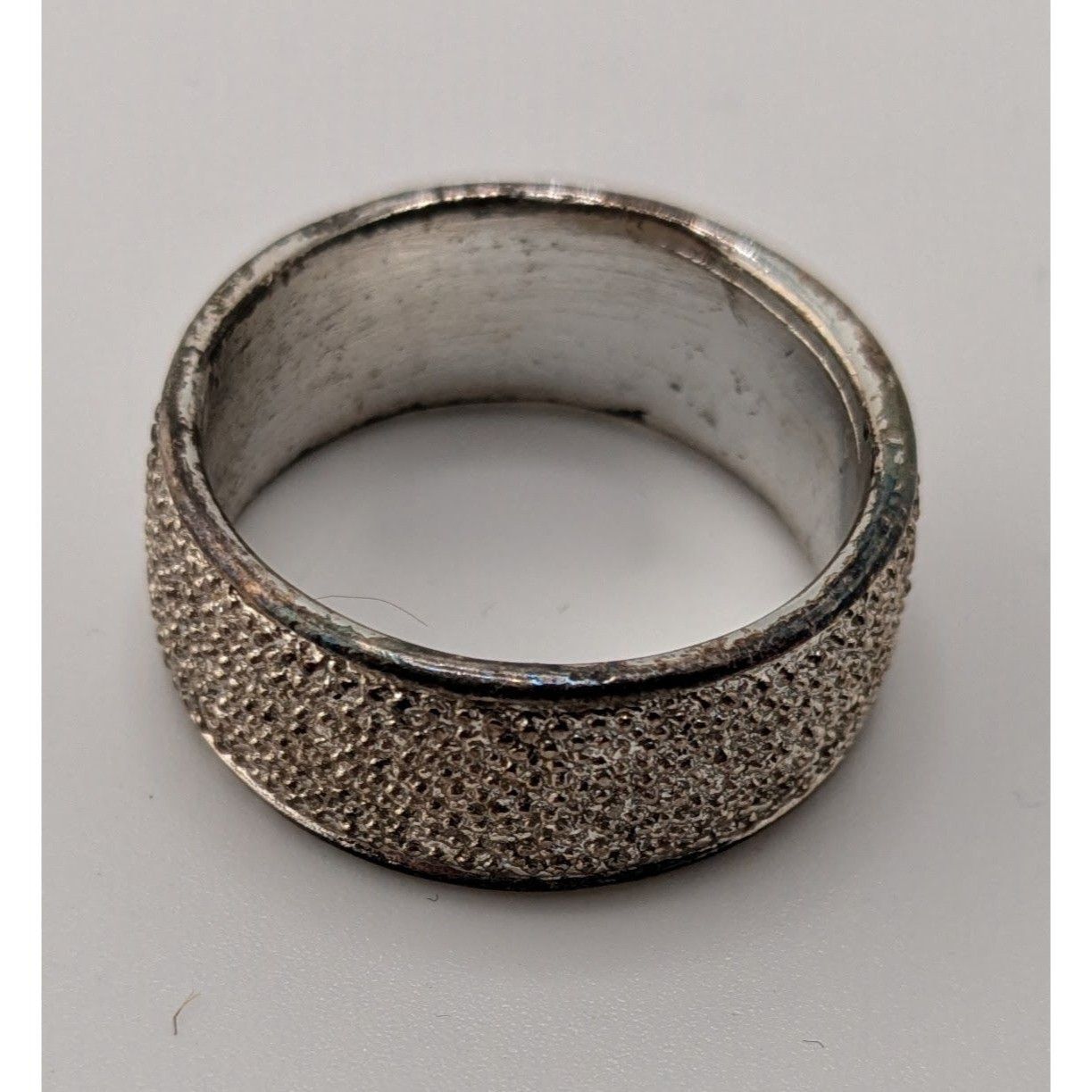 Other Wide Band Textured Silver-Tone Ring Size 9.5 Size ONE SIZE - 6 Thumbnail