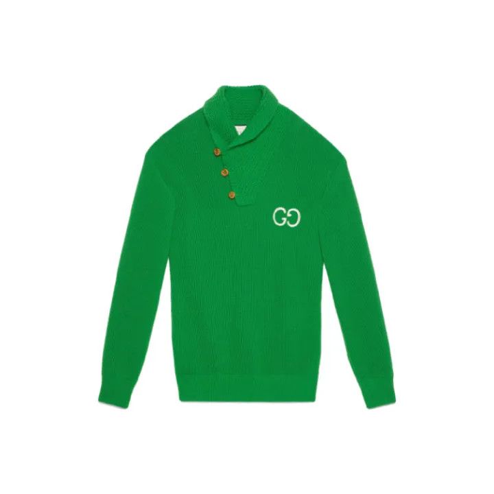 Gucci Gucci Green Knitted Wool Sweater for Men Size US M / EU 48-50 / 2 - 1 Thumbnail
