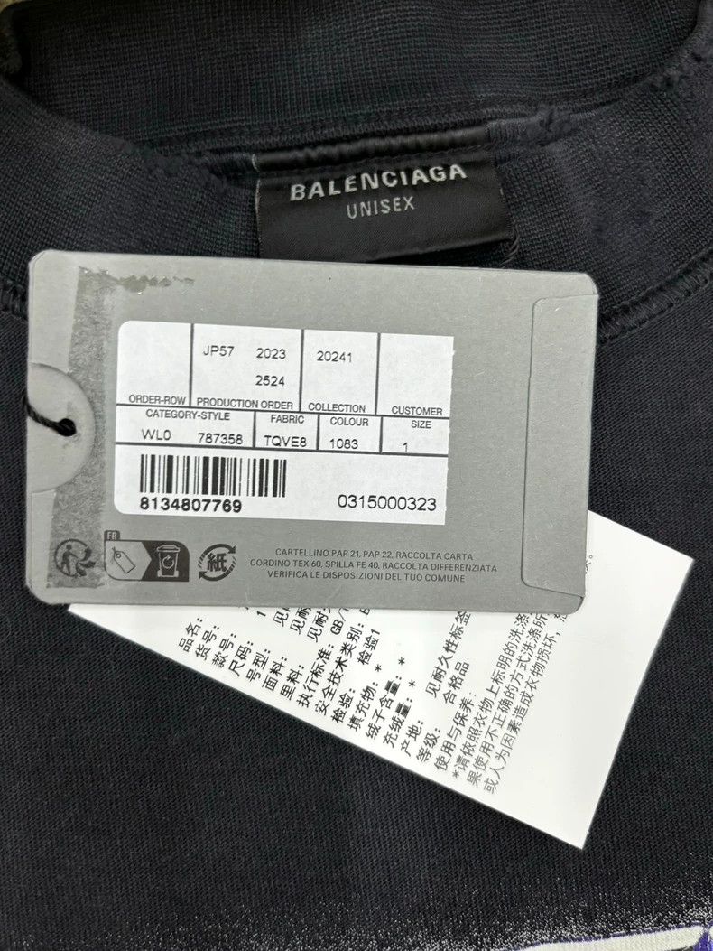 Balenciaga Balenciaga SS24 SNBN Letter Print Ripped Crew Neck Short Sl Size US S / EU 44-46 / 1 - 4 Thumbnail