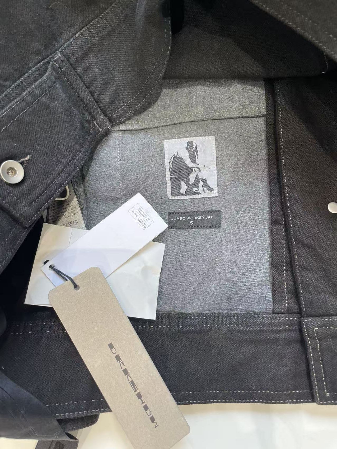 Rick Owens RICK OWENS DRKSHDW Black Denim Sphinx Jumbo Worker Jacket Size S / US 4 / IT 40 - 7 Thumbnail