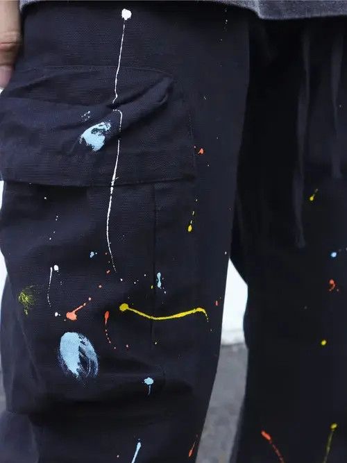 Vintage Splattered Paint Cargo Work Multi Pocket Pants Size US 28 / EU 44 - 4 Thumbnail