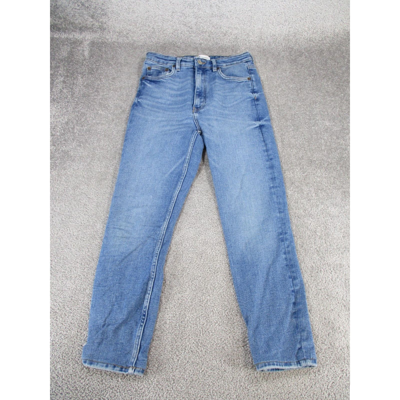 Zara Zara Jeans Womens 8 Light Blue Denim Skinny High Rise Zip Zipper Crop Regular Slim Fit? Size 30" / US 8 / IT 44 - 2 Thumbnail
